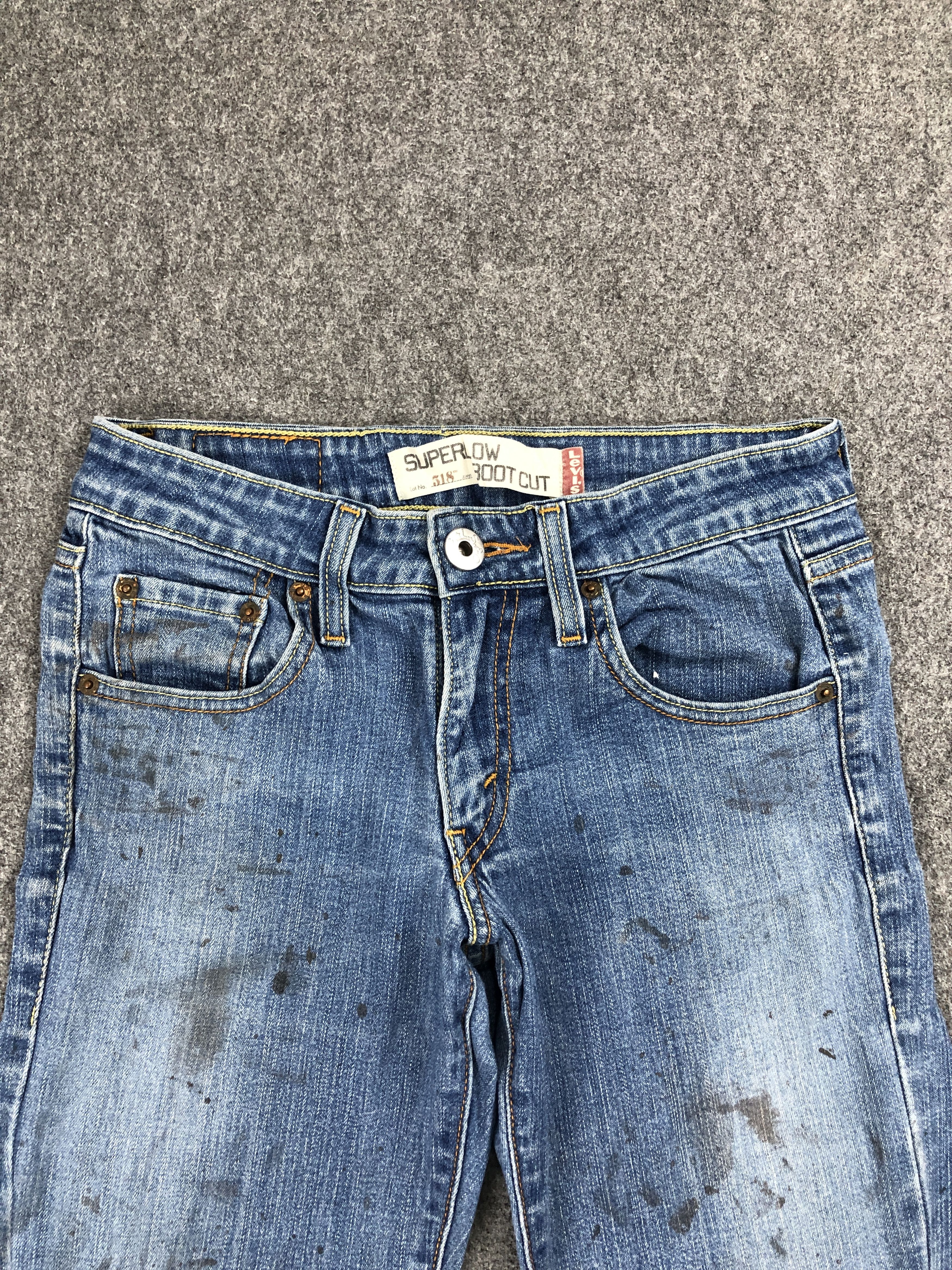 Levi's Splatter Paint Vintage Levis 518 Bootcut Jeans DP2259 Size US 27 - 2 Thumbnail