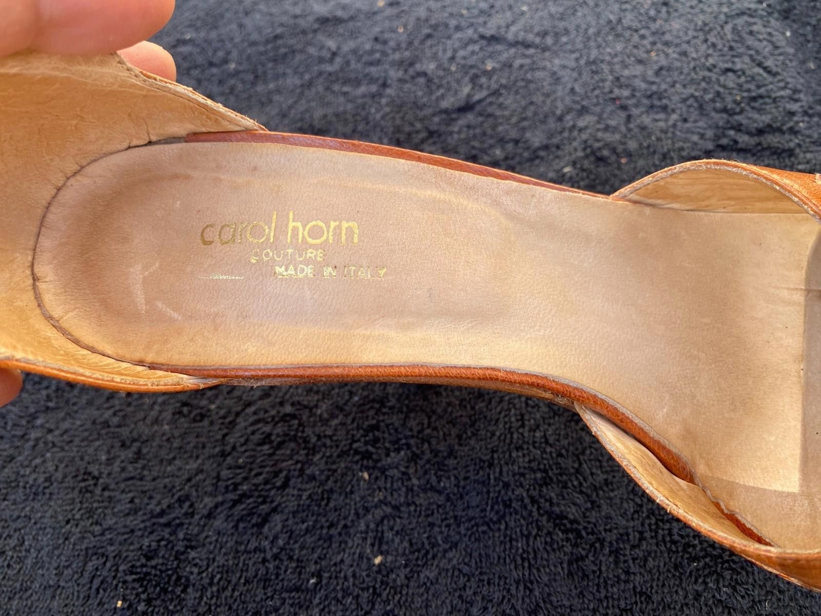 Designer Rare! Vintage Womens Carol Horn Closed ToeHeel Sz.8.5 (S631) Size US 8.5 / IT 38.5 - 6 Thumbnail
