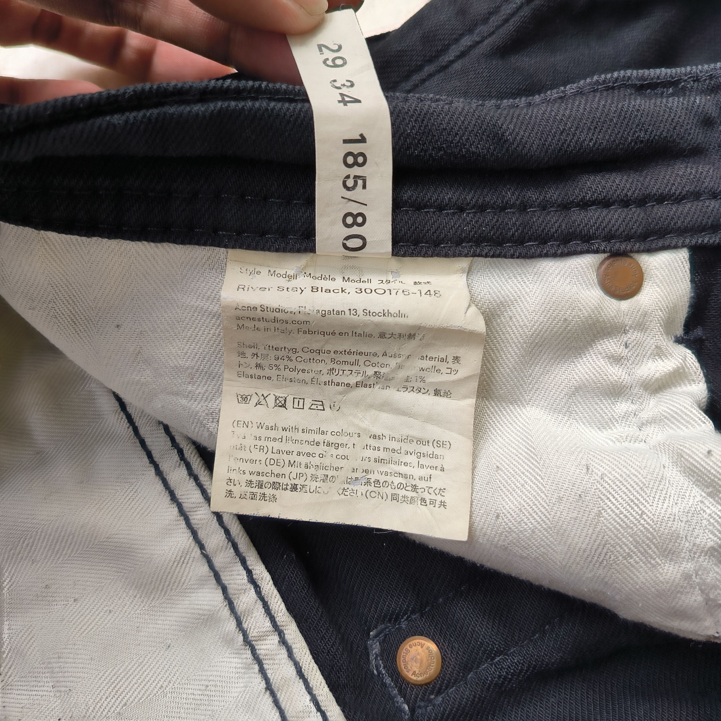 Acne Studios Acne Studios River Stay Black Jeans Size US 30 / EU 46 - 5 Thumbnail