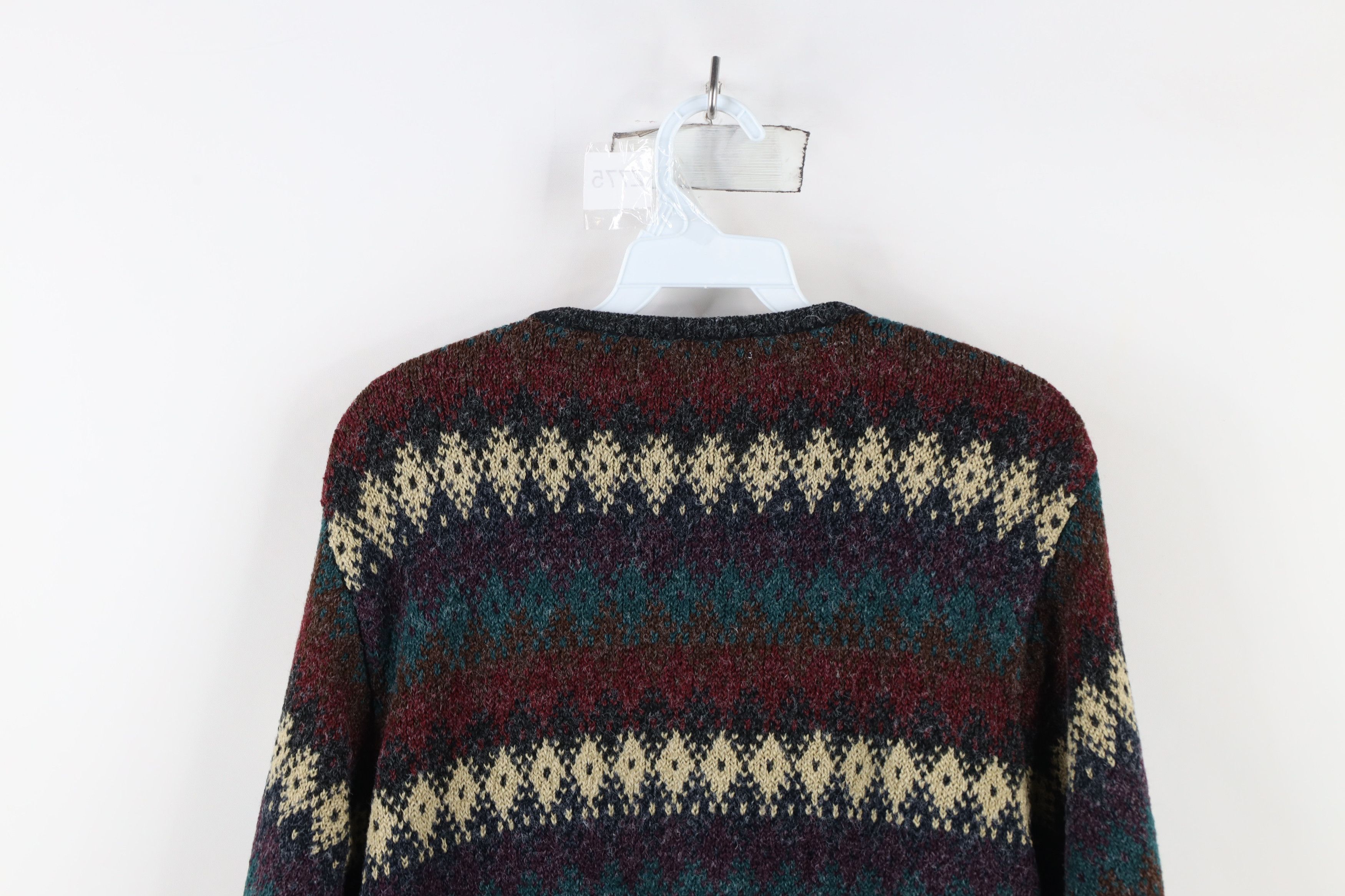 Vintage Vintage 90s Streetwear Fair Isle Knit Cardigan Sweater Size M / US 6-8 / IT 42-44 - 8 Thumbnail