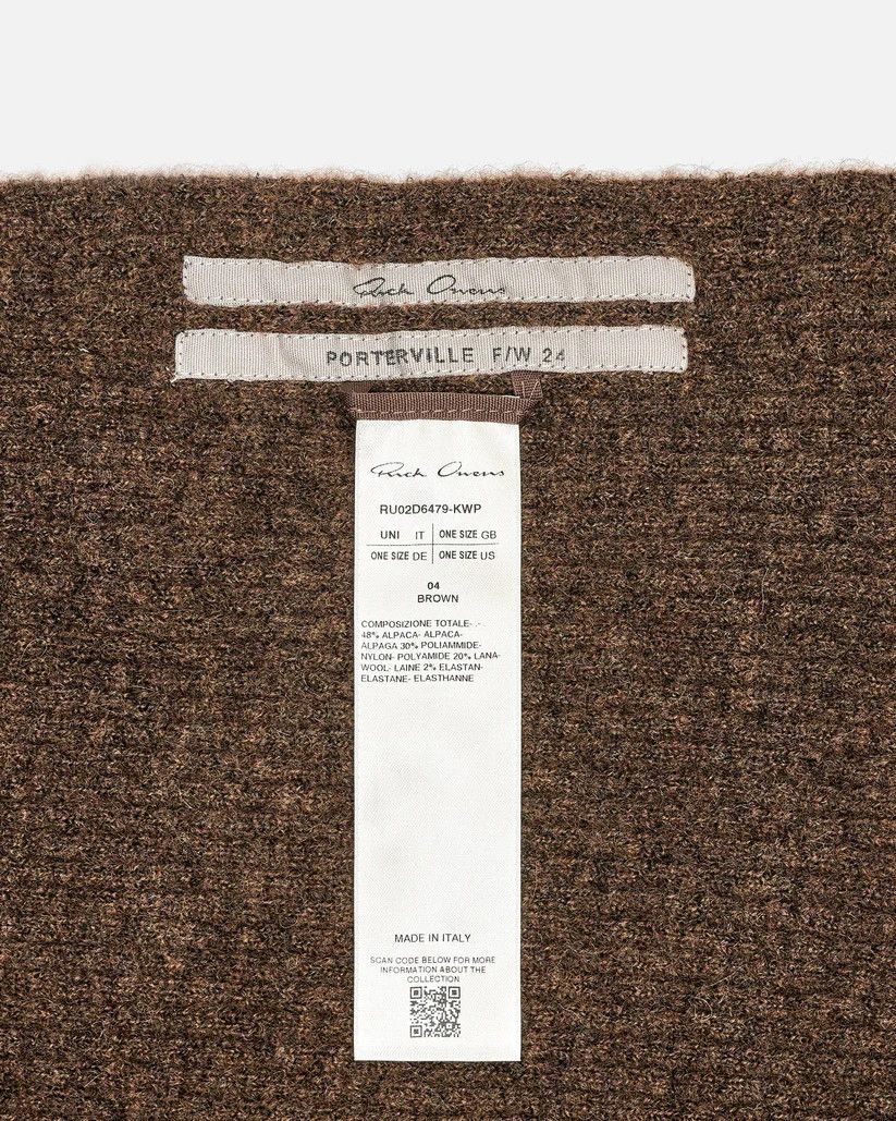 Rick Owens o1s1v1r1oon0825 Size: OS/Long Scarf in Brown Size ONE SIZE - 2 Thumbnail