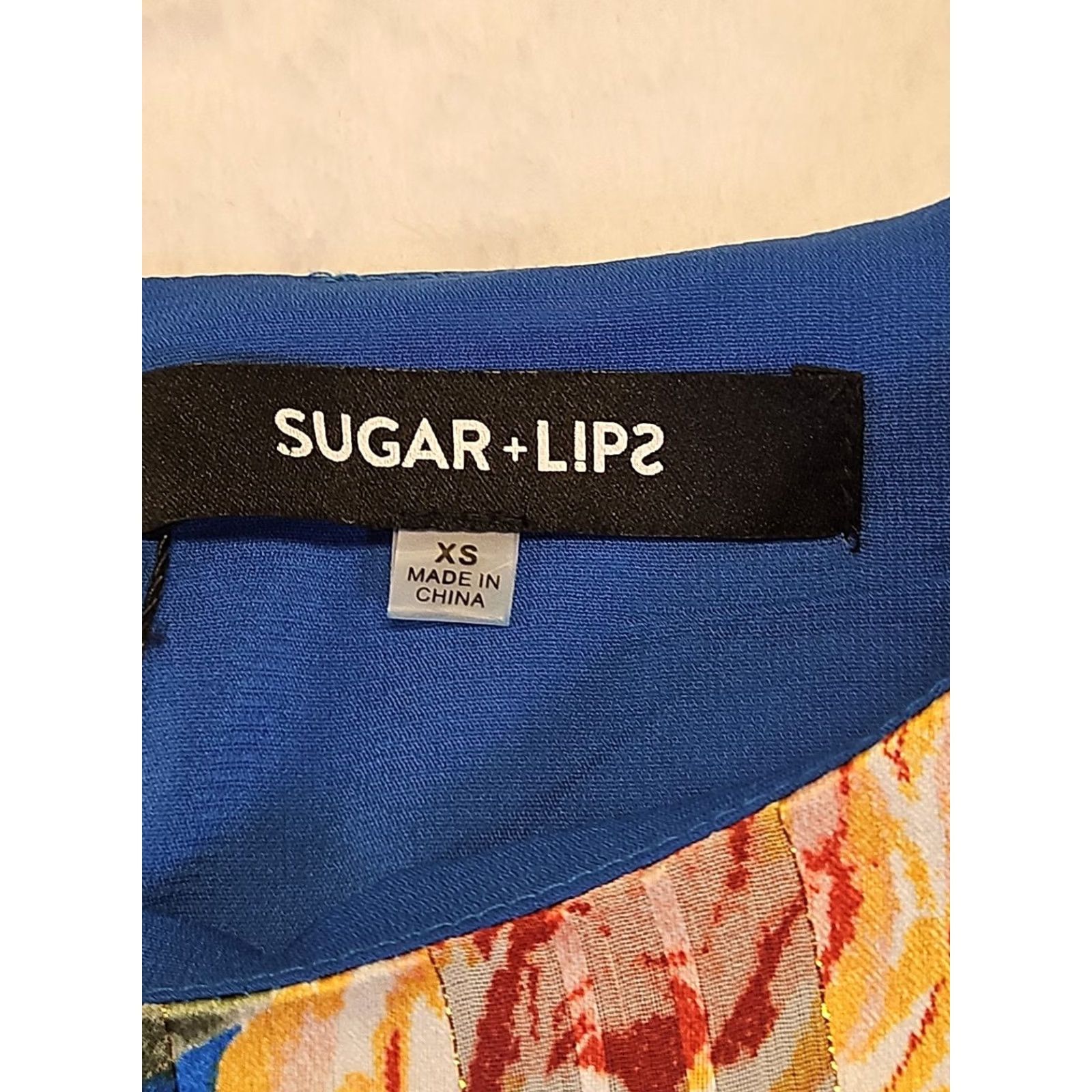 Sugar Sugar + Lipz XS Floral Peplum Blouse Blue Ruffle Cottagecore Romantic Top NWT Size XS / US 0-2 / IT 36-38 - 4 Thumbnail