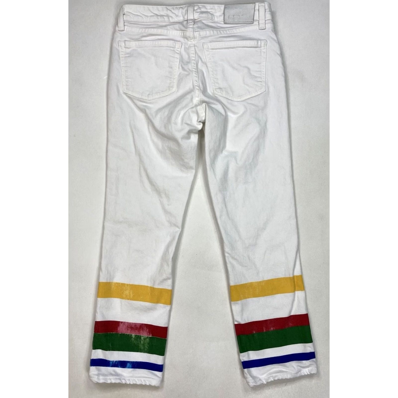 Polo Ralph Lauren VINTAGE Polo Ralph Lauren Jeans Women 4P Mid Rise Ankle Denim White Striped Floral Pattern Logo Pocket 25in Inseam Womens Size 27" / US 4 / IT 40 - 3 Thumbnail
