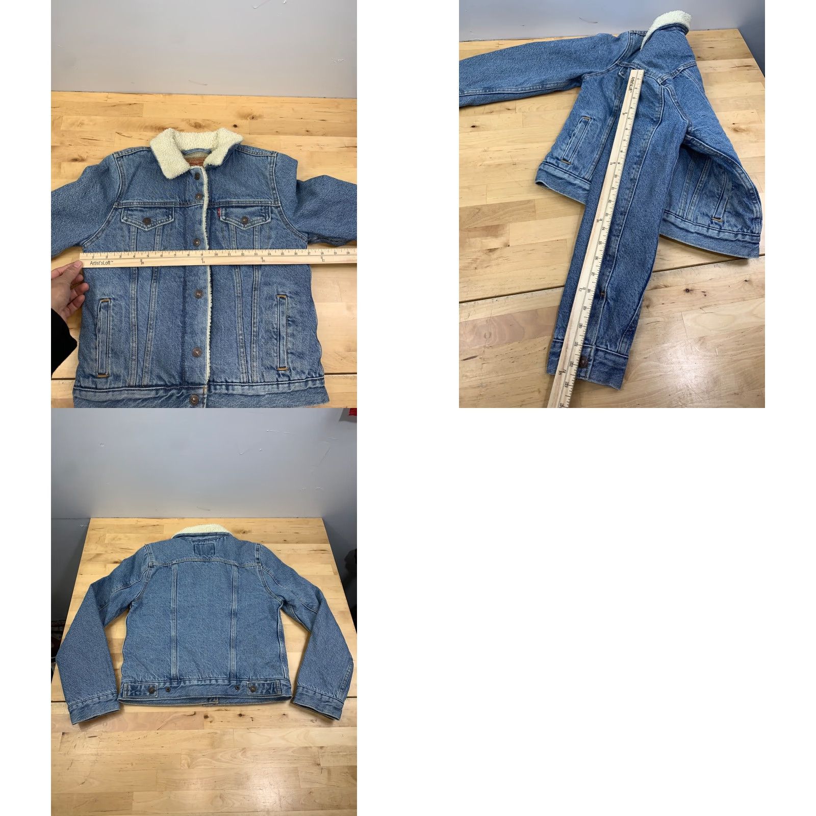 Levi's Levi's Trucker Jacket Womens XS Denim Blue Light Stonewash Lined Sherpa Pockets 10030 Regular Button Front Casual Travel Vintage: No (If required) Size XS / US 0-2 / IT 36-38 - 8 Thumbnail