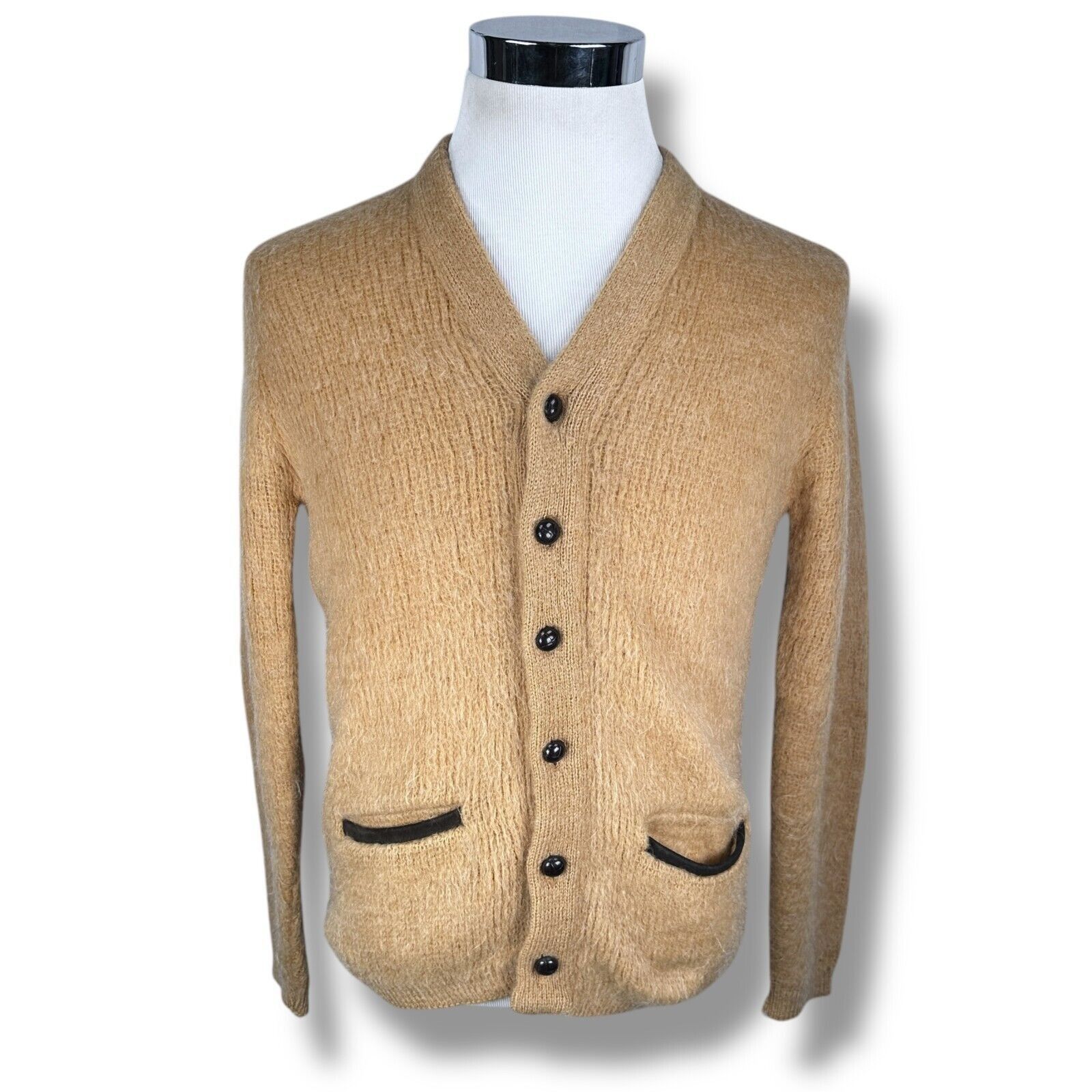 Other Vintage Revere Cardigan Kurt Cobain Sweater Mens M Tan Size US M / EU 48-50 / 2 - 1 Thumbnail