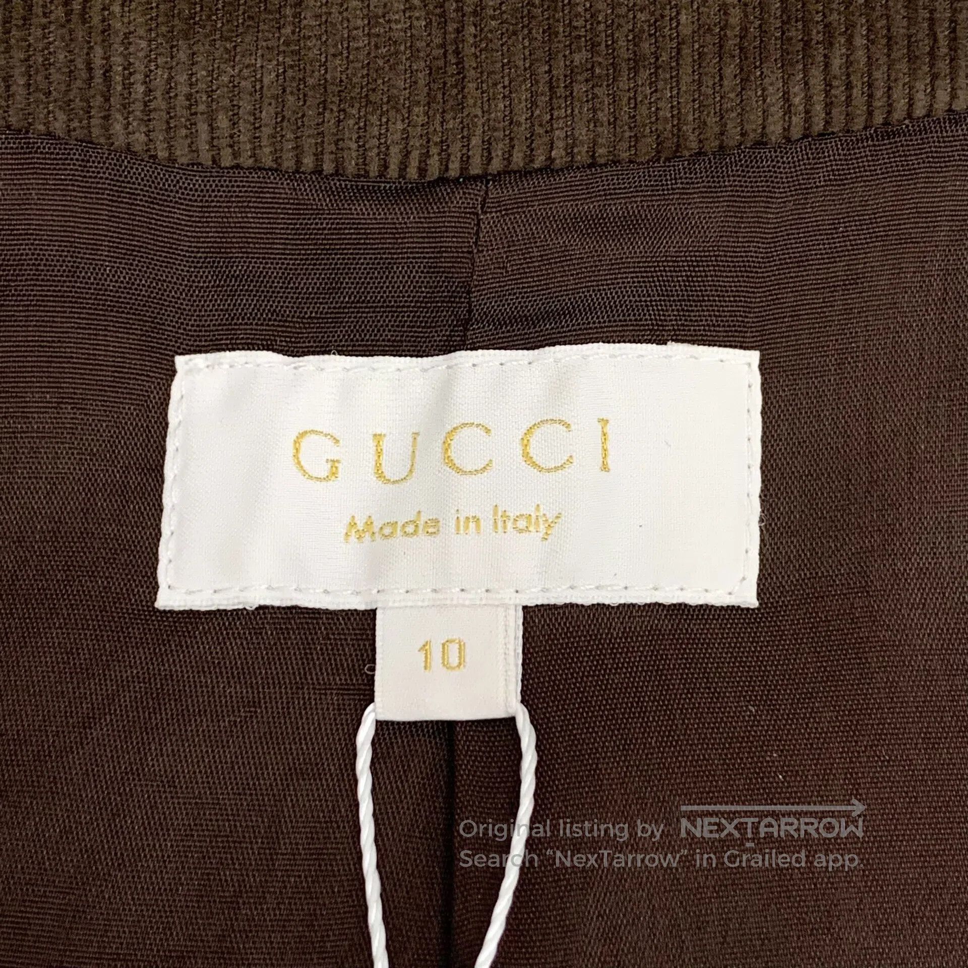 Gucci Guicci size 10 Dark brown cotton collar single-breasted lo Size US M / EU 48-50 / 2 - 6 Thumbnail