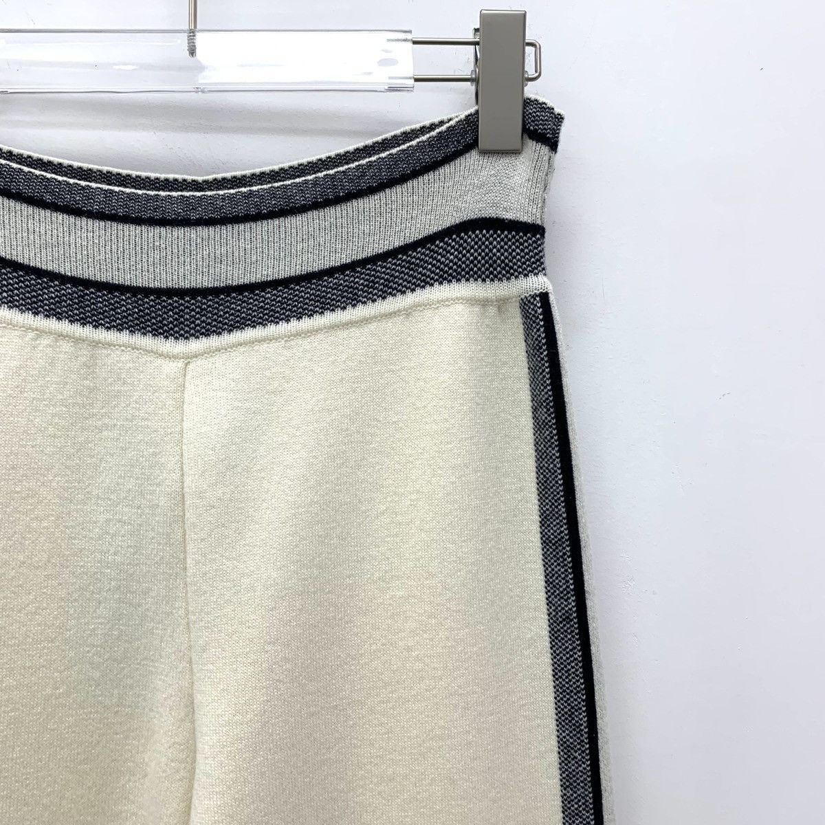 Dior Christian Dior Beige Striped Wide-Leg Casual Pants K26WX Size 25" / US 0 / IT 36 - 3 Thumbnail
