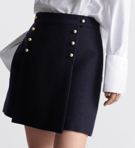 Dior o1w1db10925 441J26 Mini Skirt in Navy Blue Size 27" / US 4 / IT 40 - 5 Thumbnail