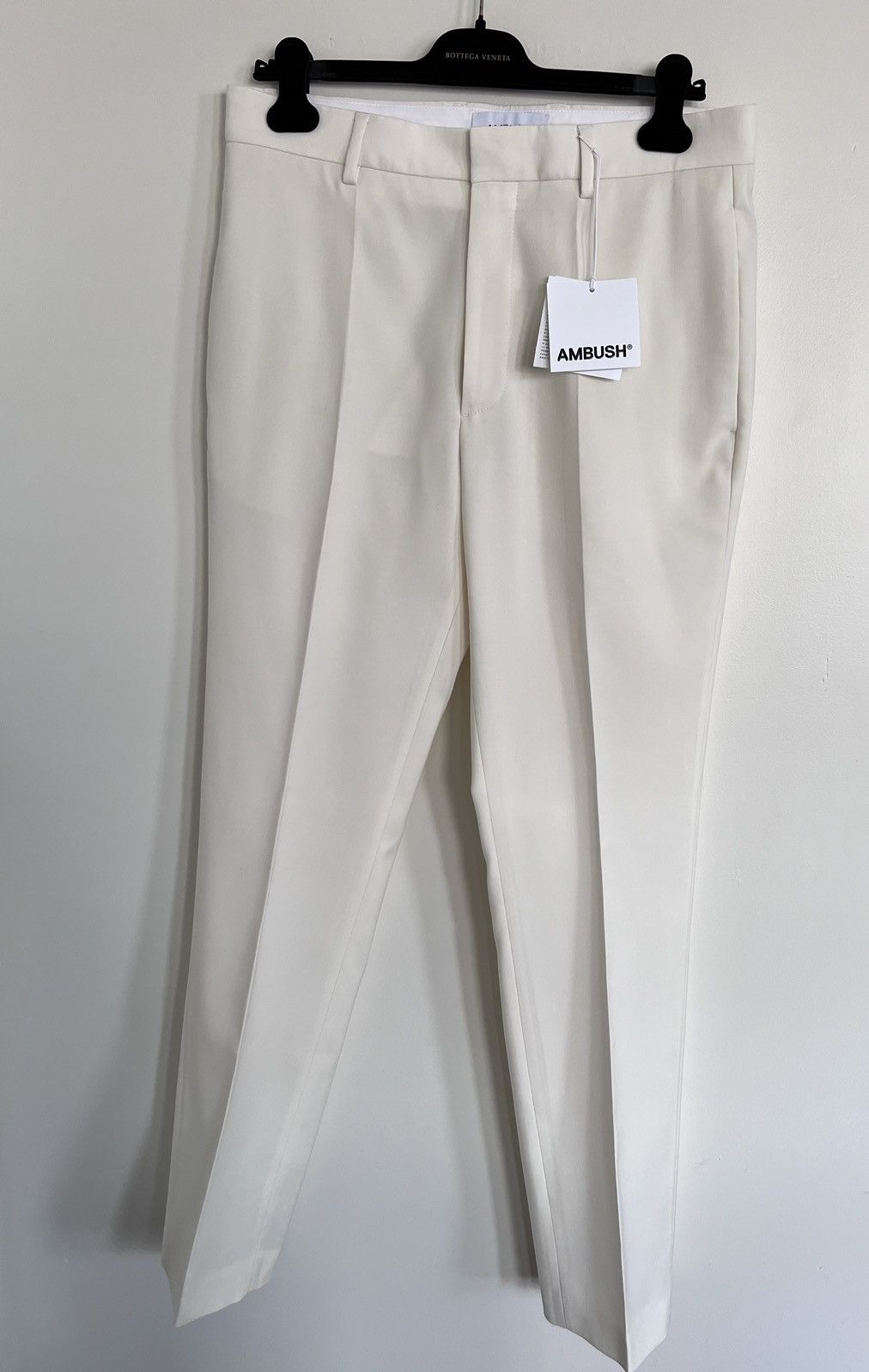 Ambush Design $1K ivory wool trousers/pants, IT50/US34, made in Italy Size US 34 / EU 50 - 20 Thumbnail
