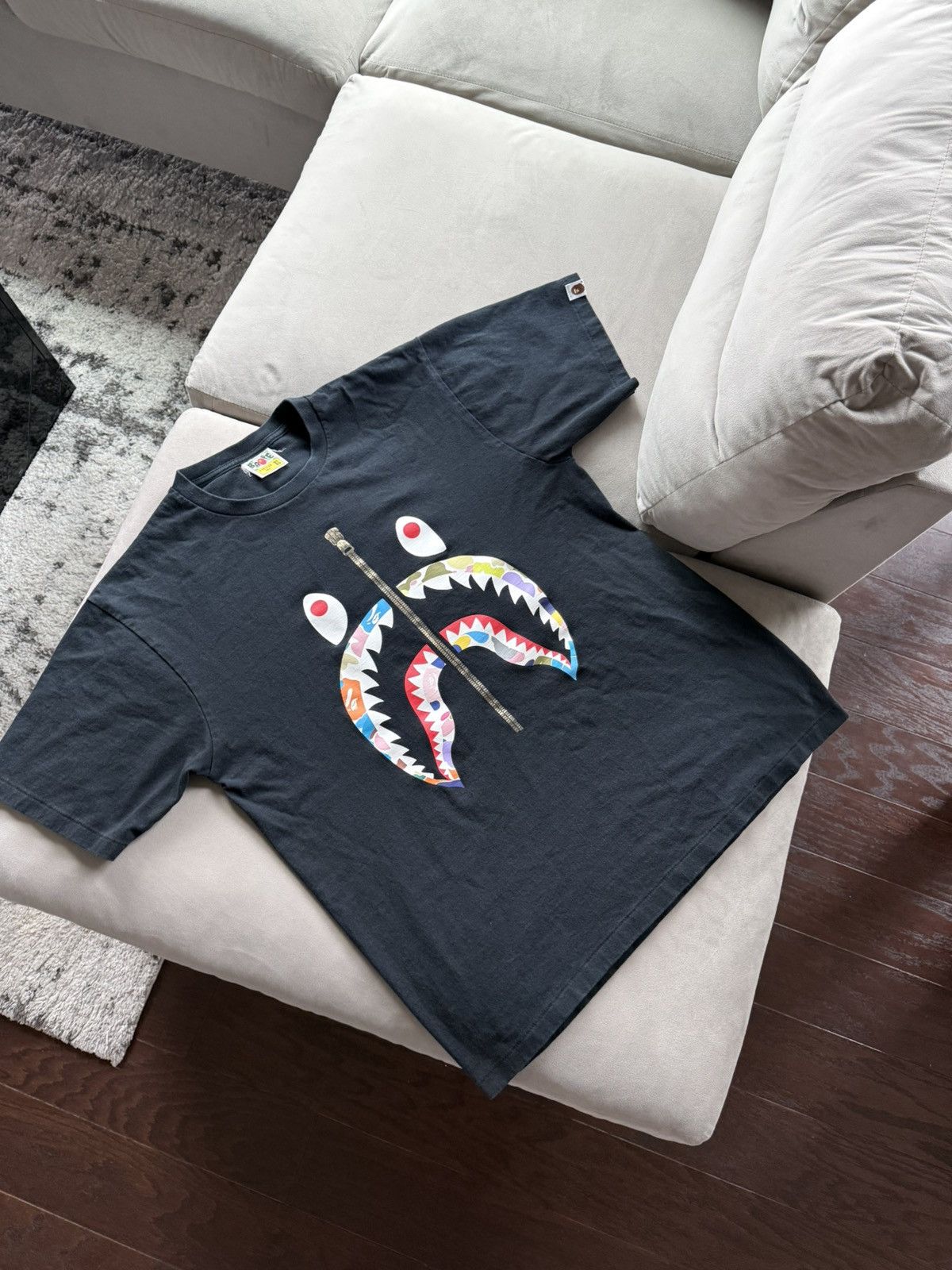 Bape Bape Multi Shark Tee Sz XL Size US XL / EU 56 / 4 - 2 Thumbnail