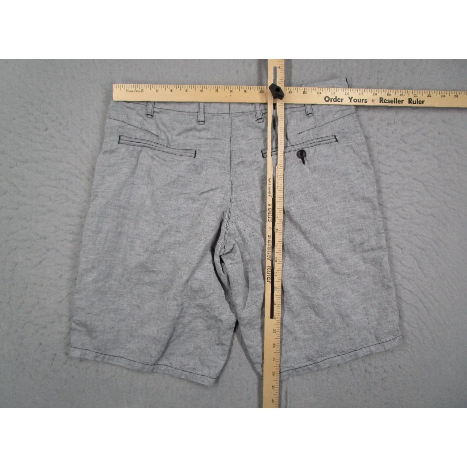 Rag & Bone Rag & Bone Shorts Mens 31 Gray Linen Blend Button Fly 9" Casual Resort Golf Walk Comfortable Pockets Flat Front Cotton Linen Gray 90s? Size US 31 - 7 Thumbnail