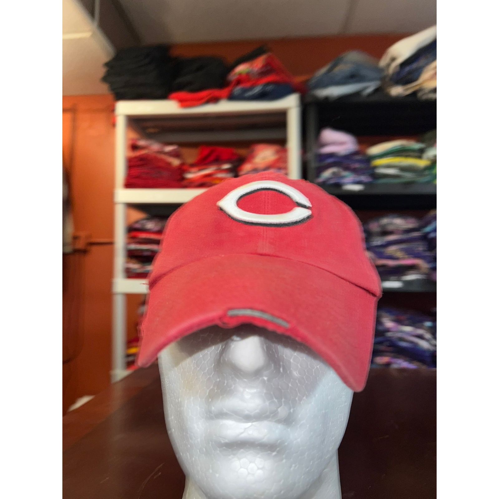 47 Brand Cincinnati Reds Hat 47 Brand MLB Baseball Red Torn Worn Cap Size ONE SIZE - 2 Thumbnail