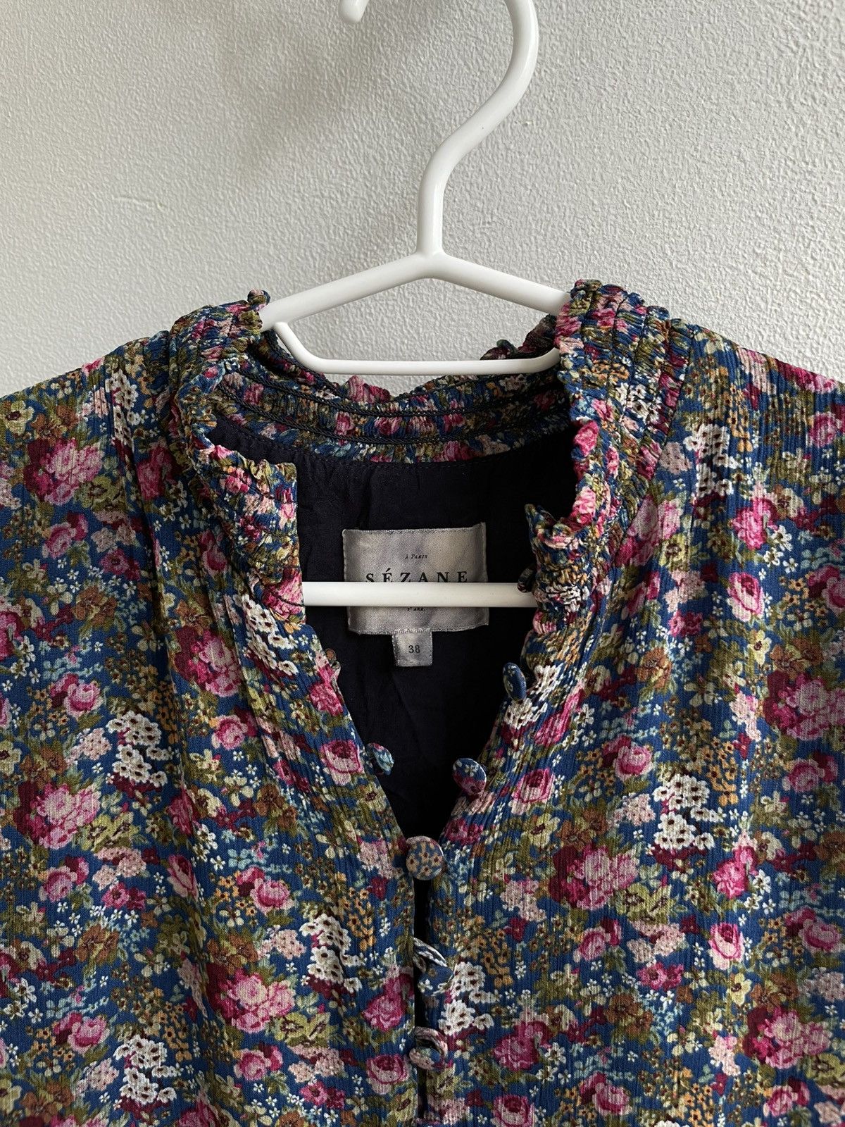 Designer × Sezane SÉZANE Holy Dress Floral Flower Midi Mini Dress Size XS / US 0-2 / IT 36-38 - 9 Thumbnail