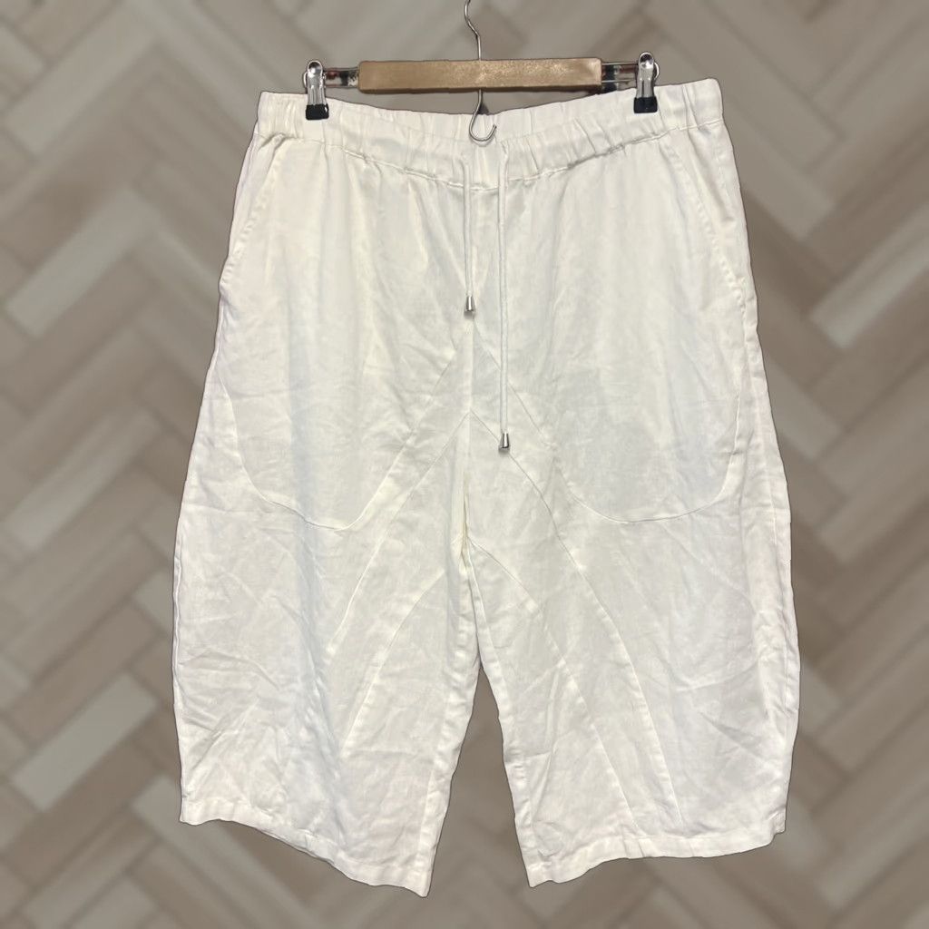 HARE COOFANDY Men's Cotton Linen Harem Pants XXL White Beach Casual Hippie Yoga Pants Size US 39 - 1 Thumbnail