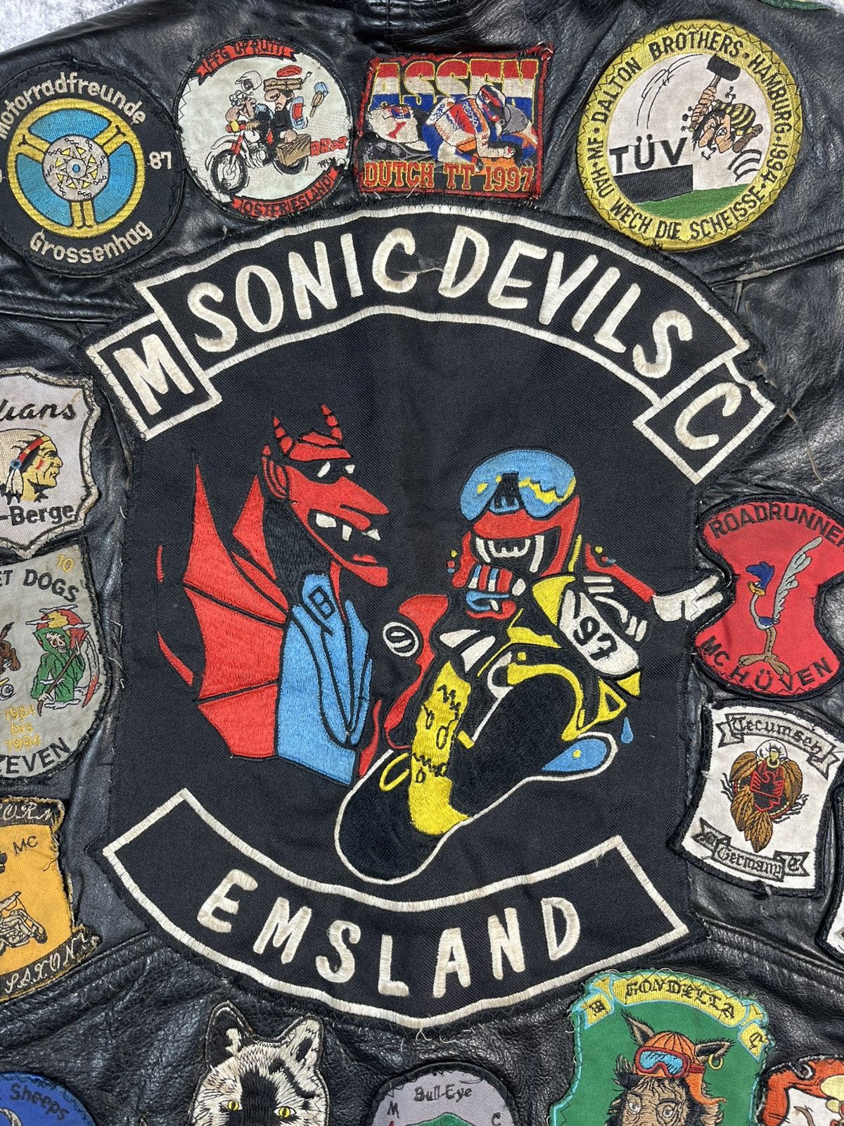 Vintage Vintage Biker Leather Vest – Sonic Devils MC Emsland Size US L / EU 52-54 / 3 - 19 Thumbnail