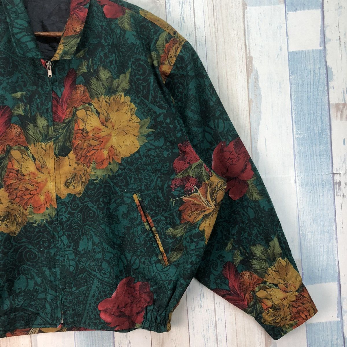 Japanese Brand × Vintage Vintage 90s Fullprint Floral Jacket Size XXL / US 16-18 / IT 52-54 - 5 Thumbnail