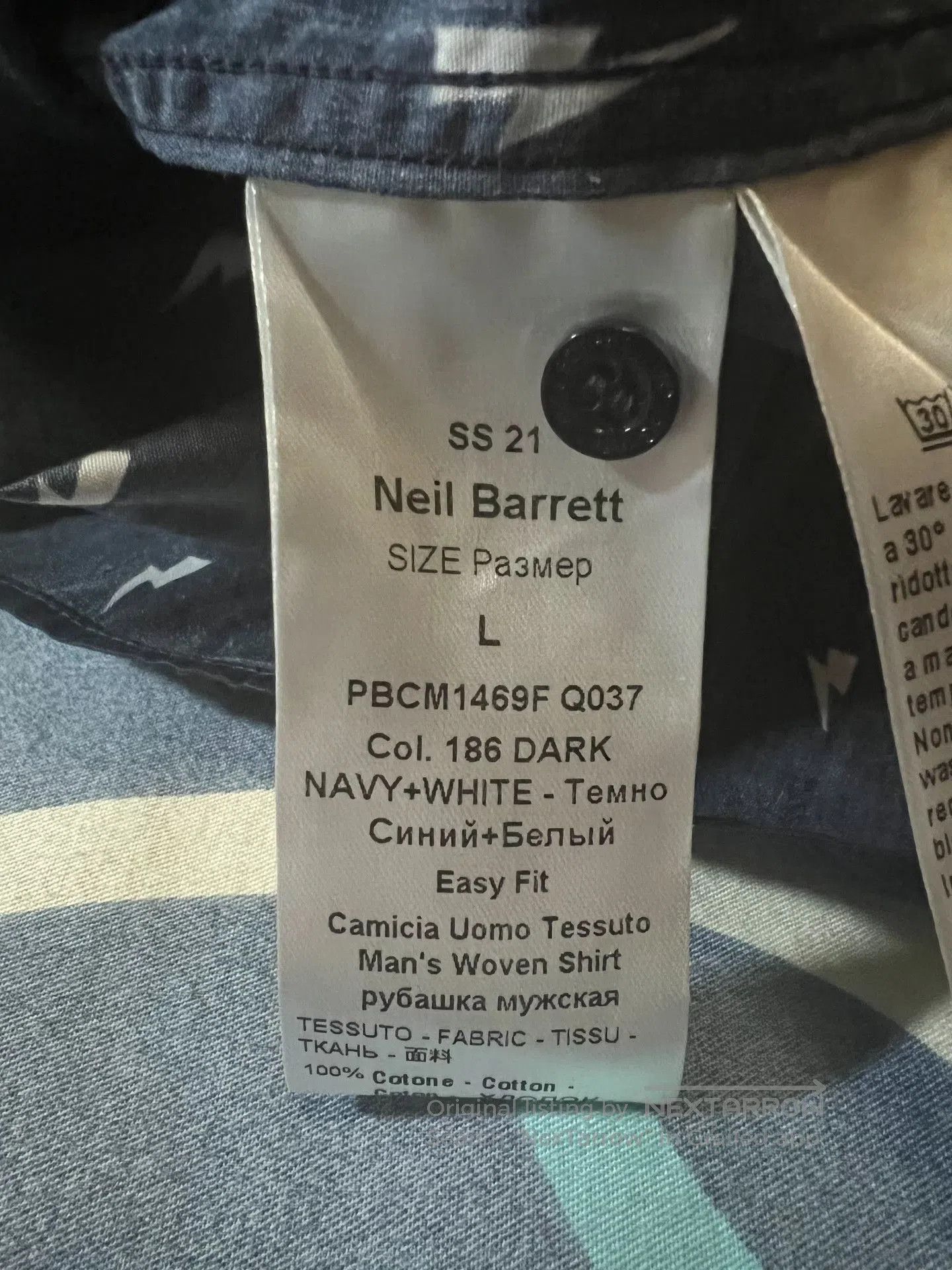Neil Barrett Neil Barrett Small Lightning Jacquard Short-Sleeve Shirt. Size US L / EU 52-54 / 3 - 6 Thumbnail