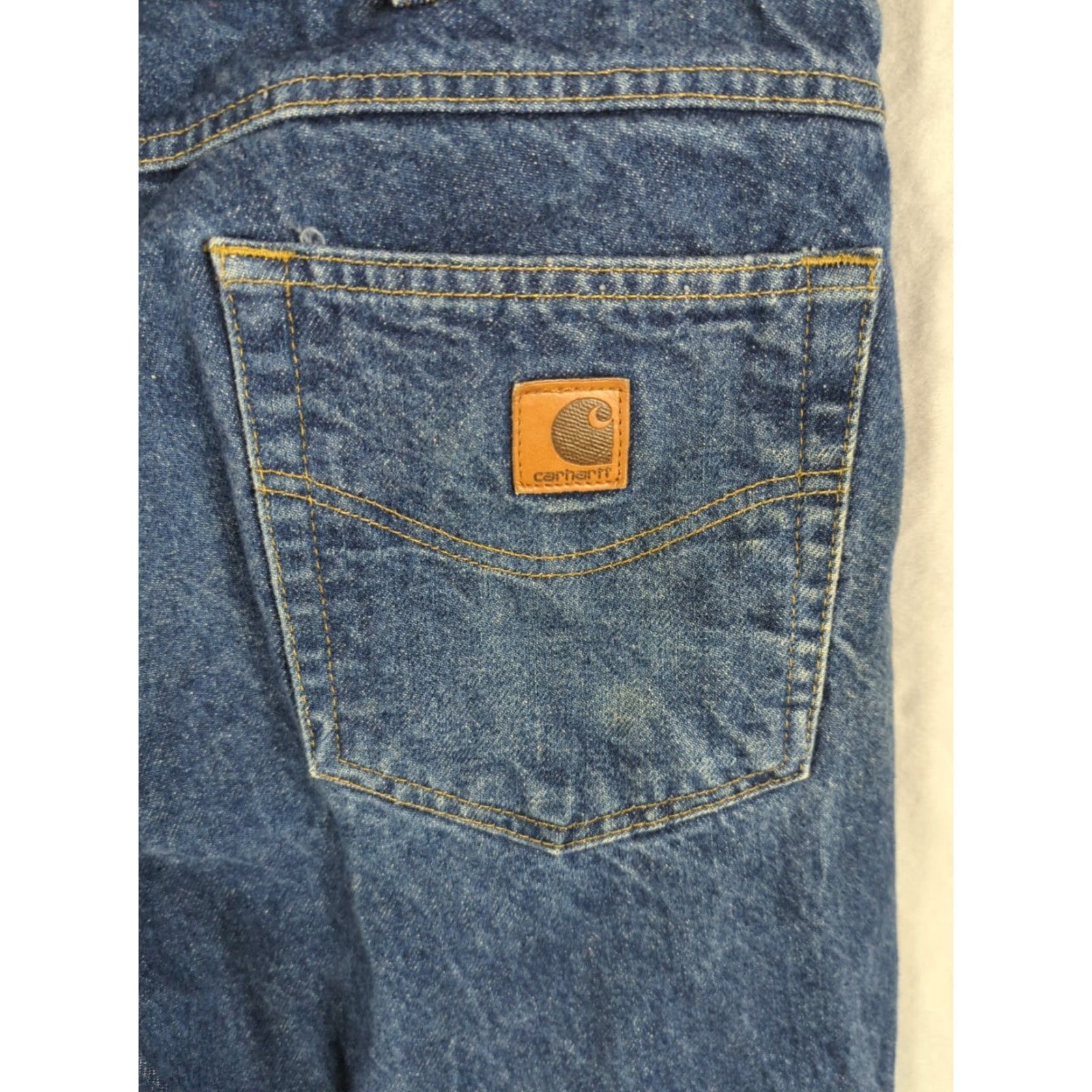 Carhartt Carhartt Jeans Men 38X30 Denim Blue 5-Pocket Work Utility Regular Tan? Size US 38 / EU 54 - 3 Thumbnail