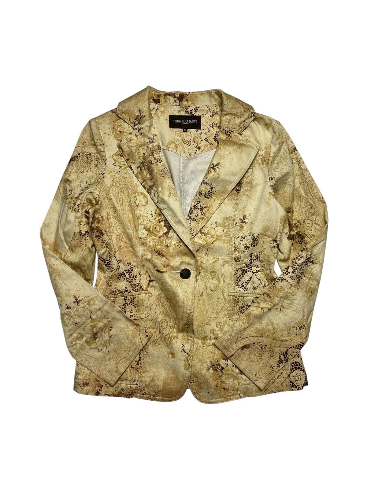 Tornado Mart 2000’s Tornado Mart - Golden Floral Pattern Blazer Size S / US 4 / IT 40 - 3 Thumbnail