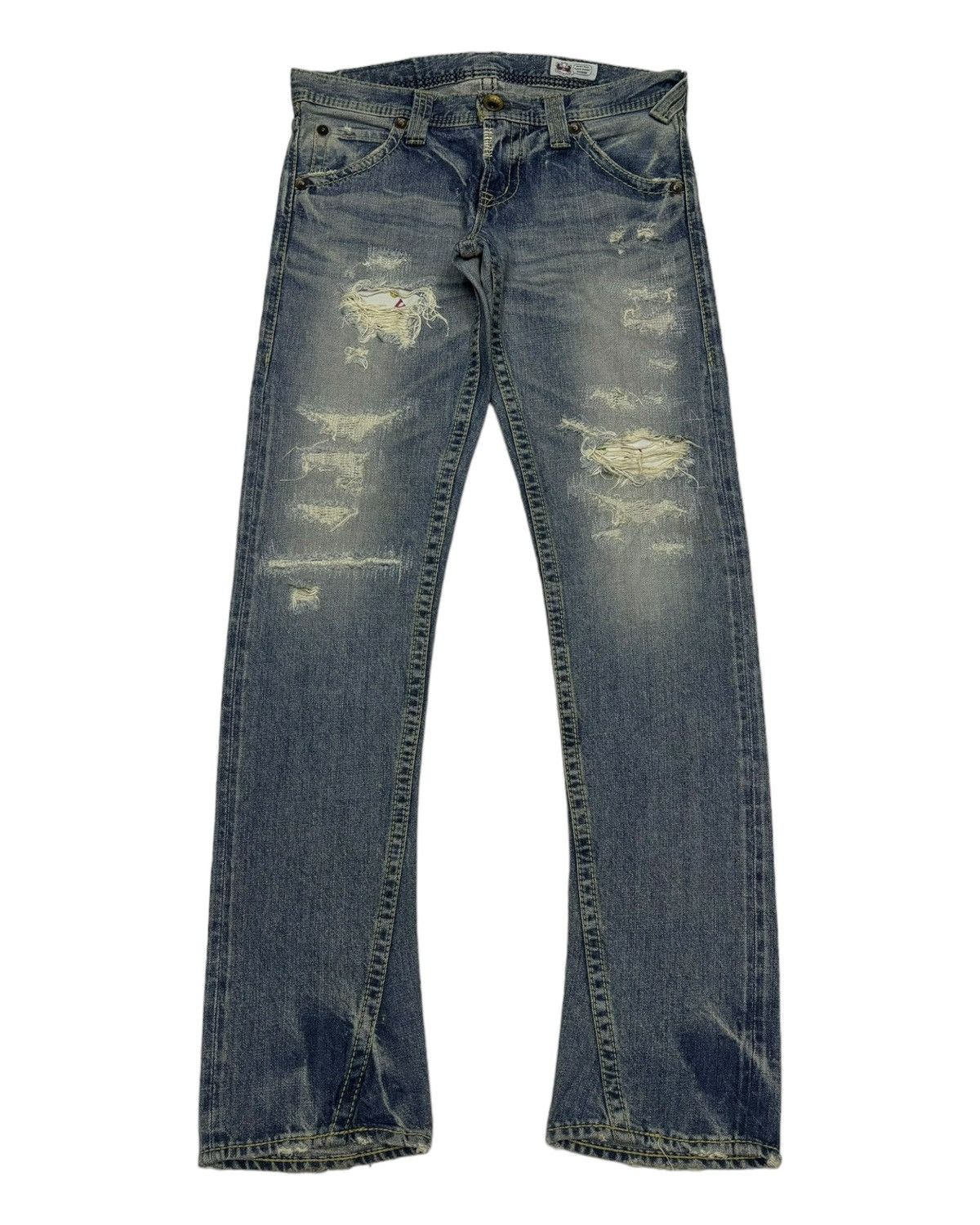 If Six Was Nine Vintage Flare Jeans Japan Rodeo Crown Distressed Denim Size 31" - 1 Thumbnail