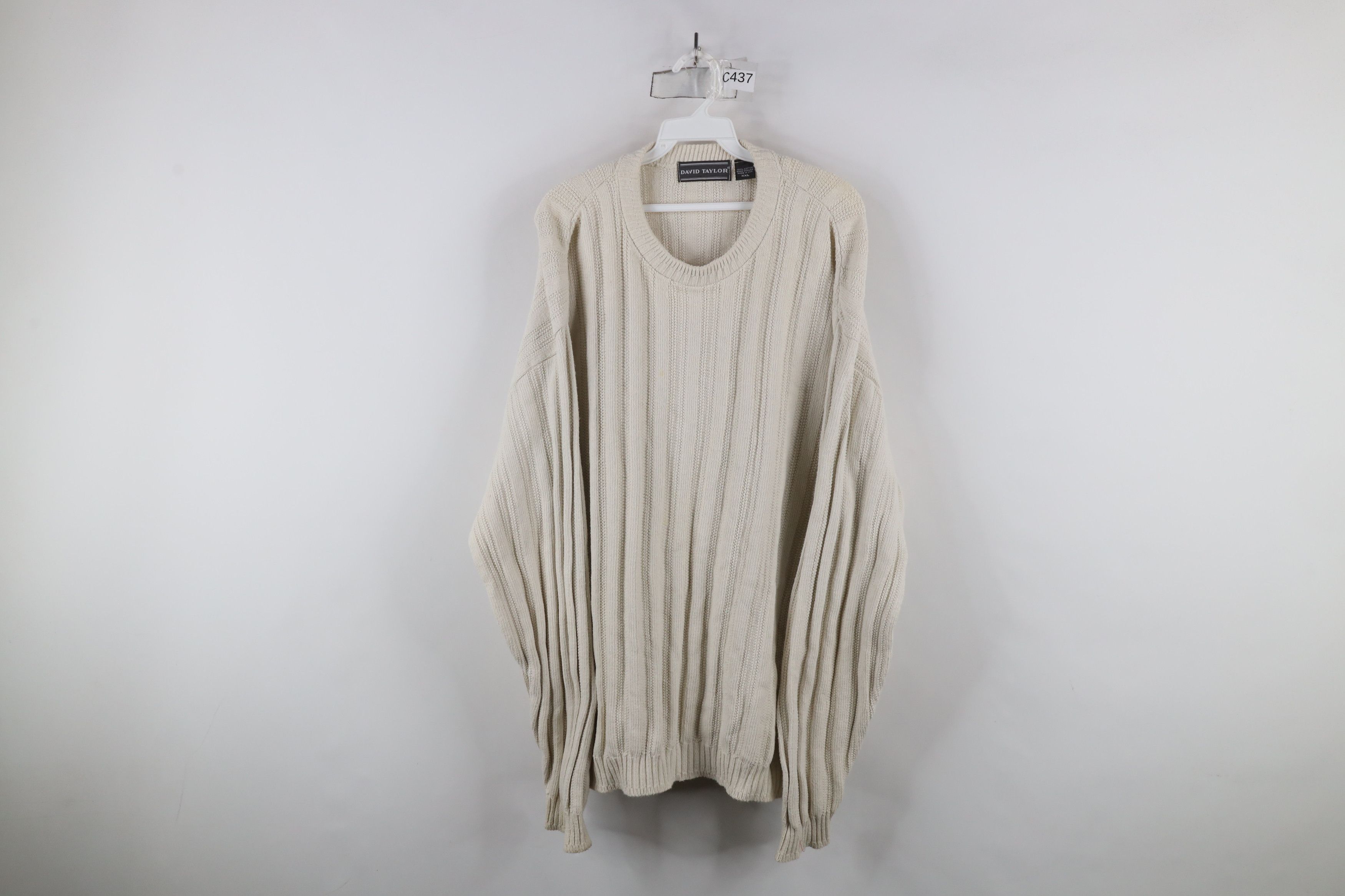 Vintage Vintage 90s Streetwear Ribbed Knit Crewneck Sweater USA Size US XXL / EU 58 / 5 - 1 Thumbnail