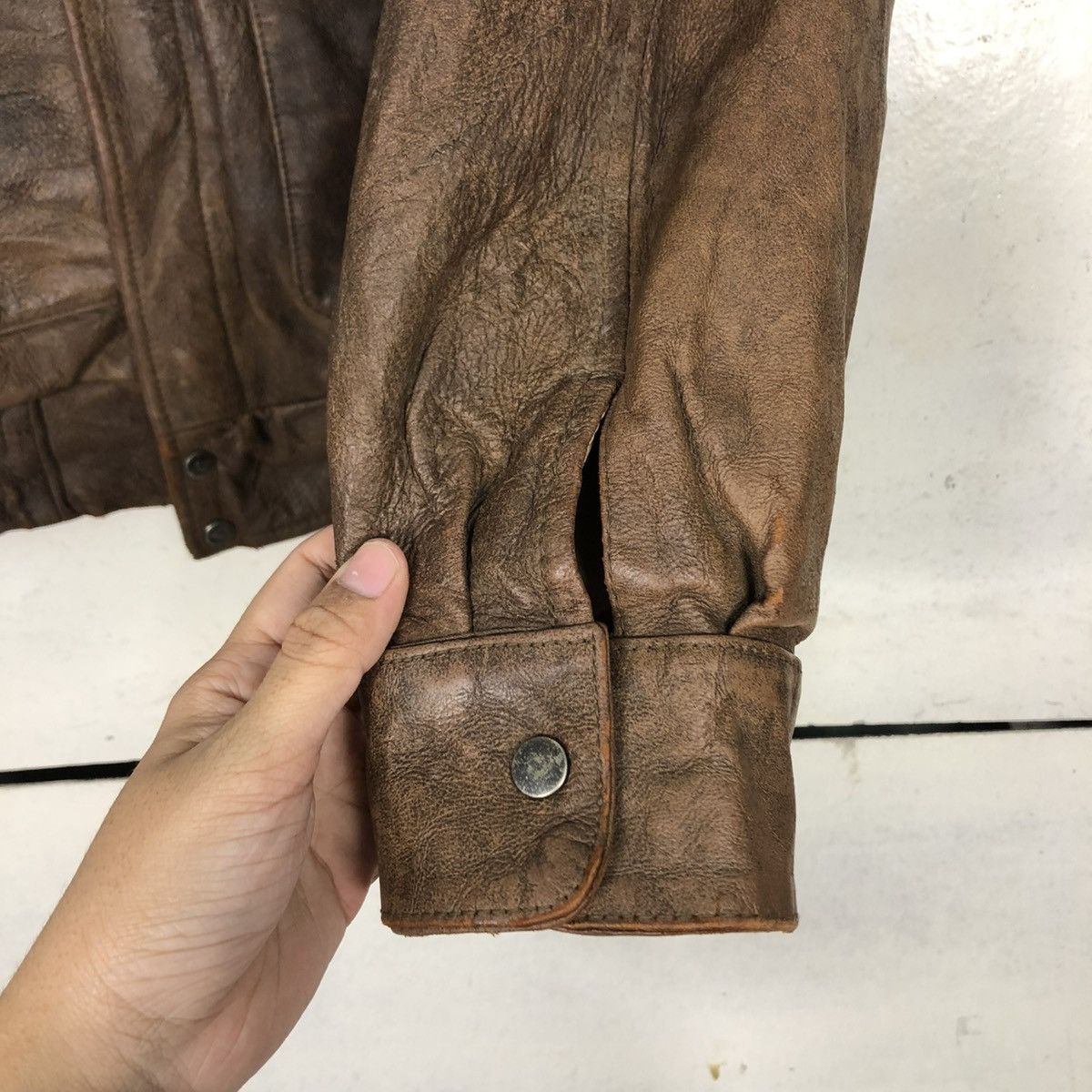 Vintage 🔥VINTAGE AERO LEATHER JACKET A2 FLIGHT JACKET USA MILITARY Size US M / EU 48-50 / 2 - 17 Thumbnail