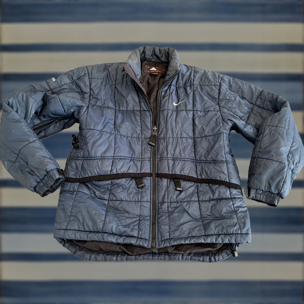 Nike VINTAGE Nike ACG Quilted Puffer Jacket Mens M Blue Thermal Down Primaloft Nylon Nylon Quilted 2 Medium Size US M / EU 48-50 / 2 - 1 Thumbnail