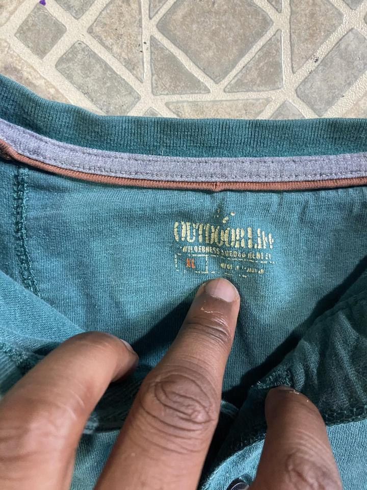 Other Vintage Y2K faded mint blue Henley long sleeve blue Size US XL / EU 56 / 4 - 3 Thumbnail