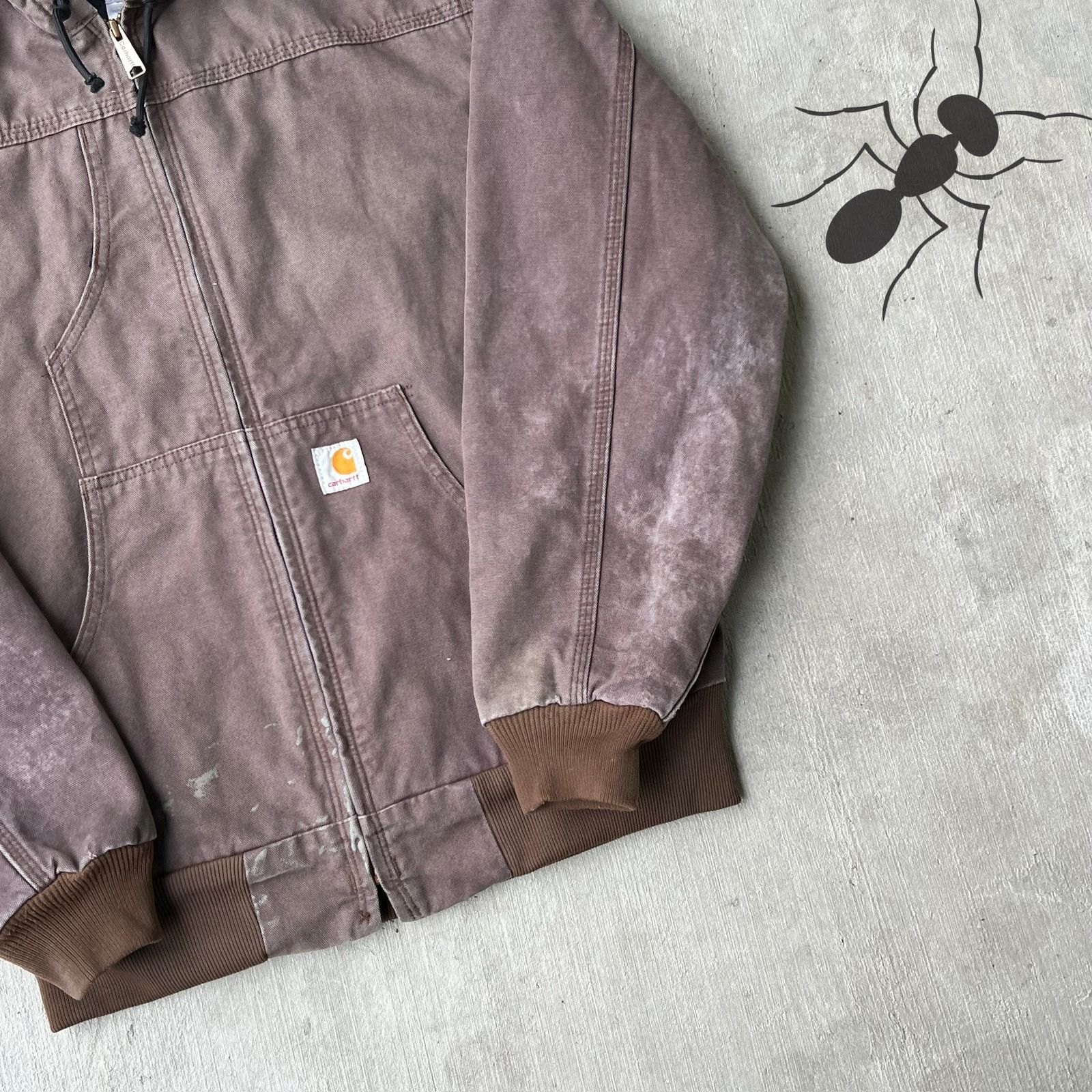 Carhartt × Vintage Carhartt J318 DKB faded brown hooded work wear jacket Size US M / EU 48-50 / 2 - 4 Thumbnail