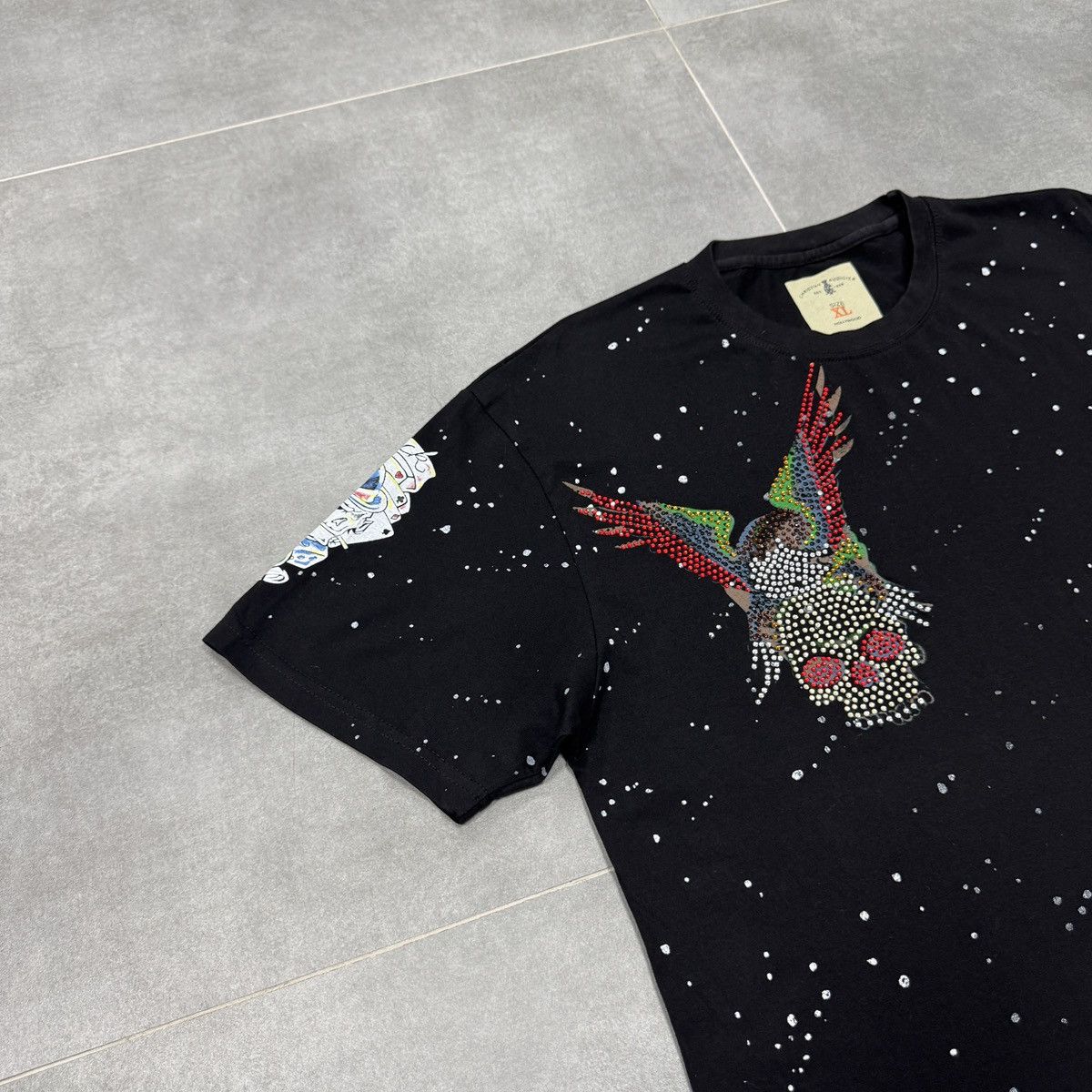 Christian Audigier × Ed Hardy Christian Audigier Tattoo Skulls Y2K Hip Hop T-Shirt Size US XL / EU 56 / 4 - 3 Thumbnail