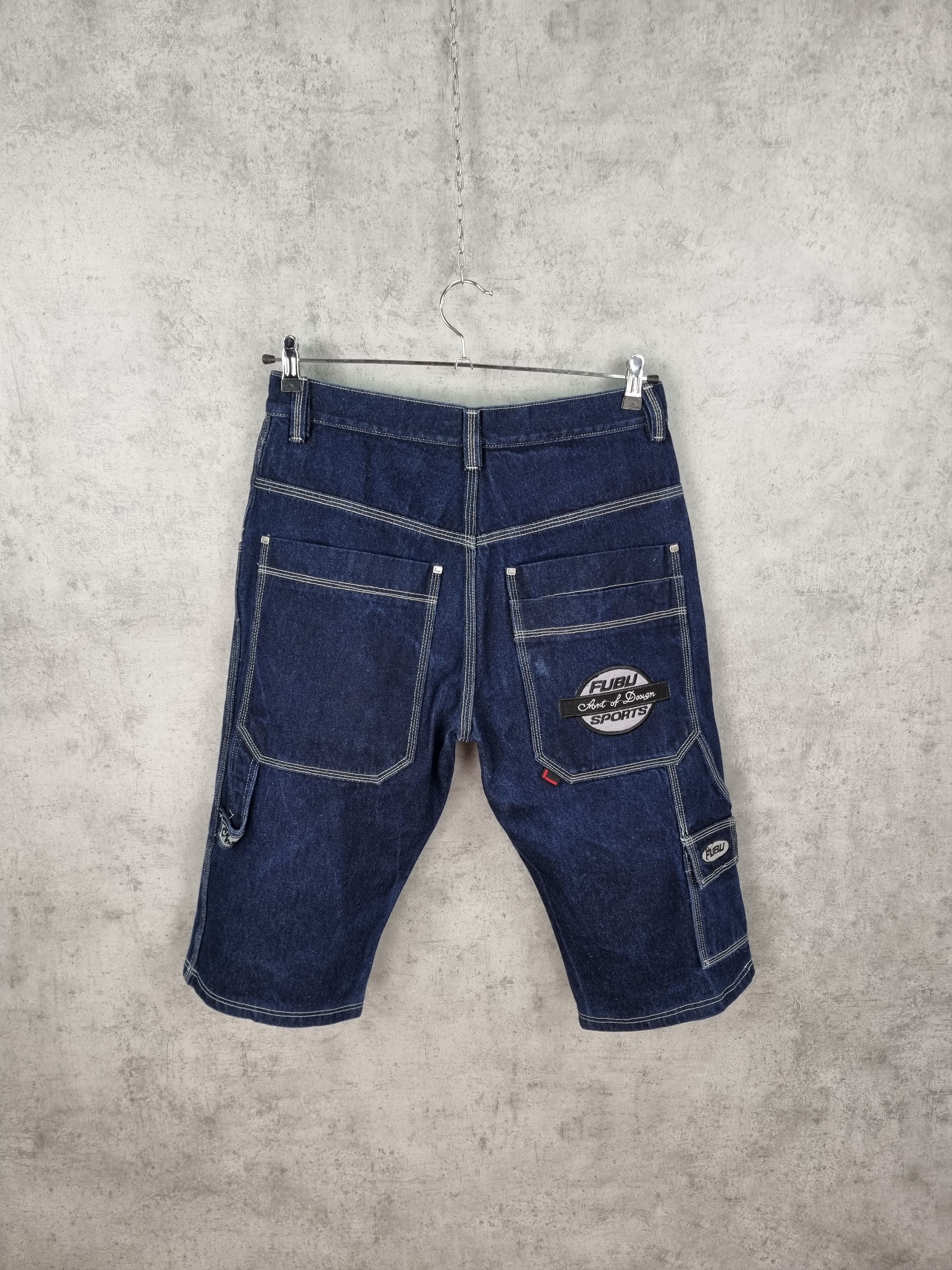 Fubu Fubu Raw Denim Carpenter Rap Hiphop Shorts Size US 34 / EU 50 - 13 Thumbnail
