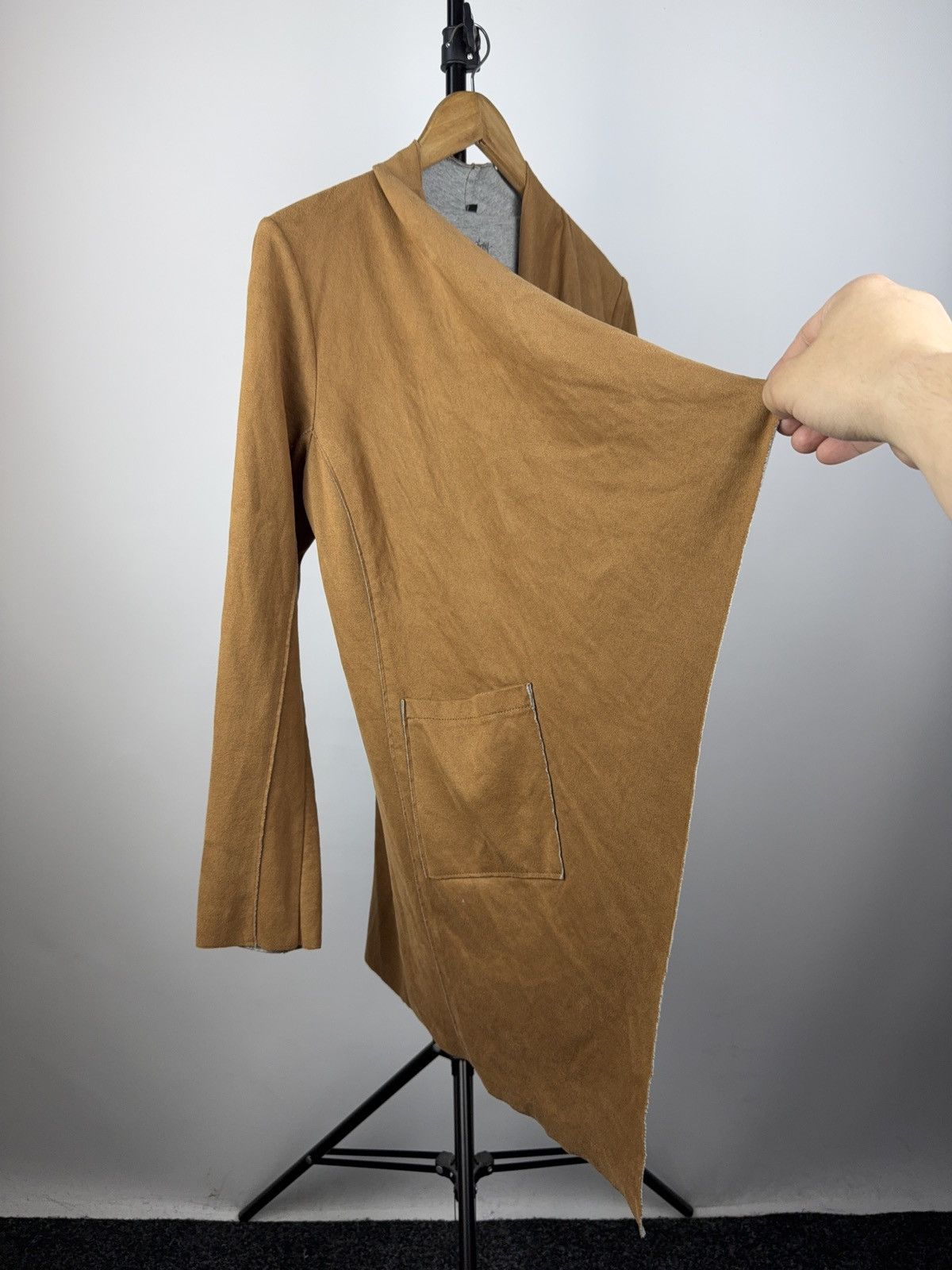 Designer × Japanese Brand × Vintage Gypsy Faux Suede Fringe Cardigan Coat – Tan Brown S Size S / US 4 / IT 40 - 2 Thumbnail