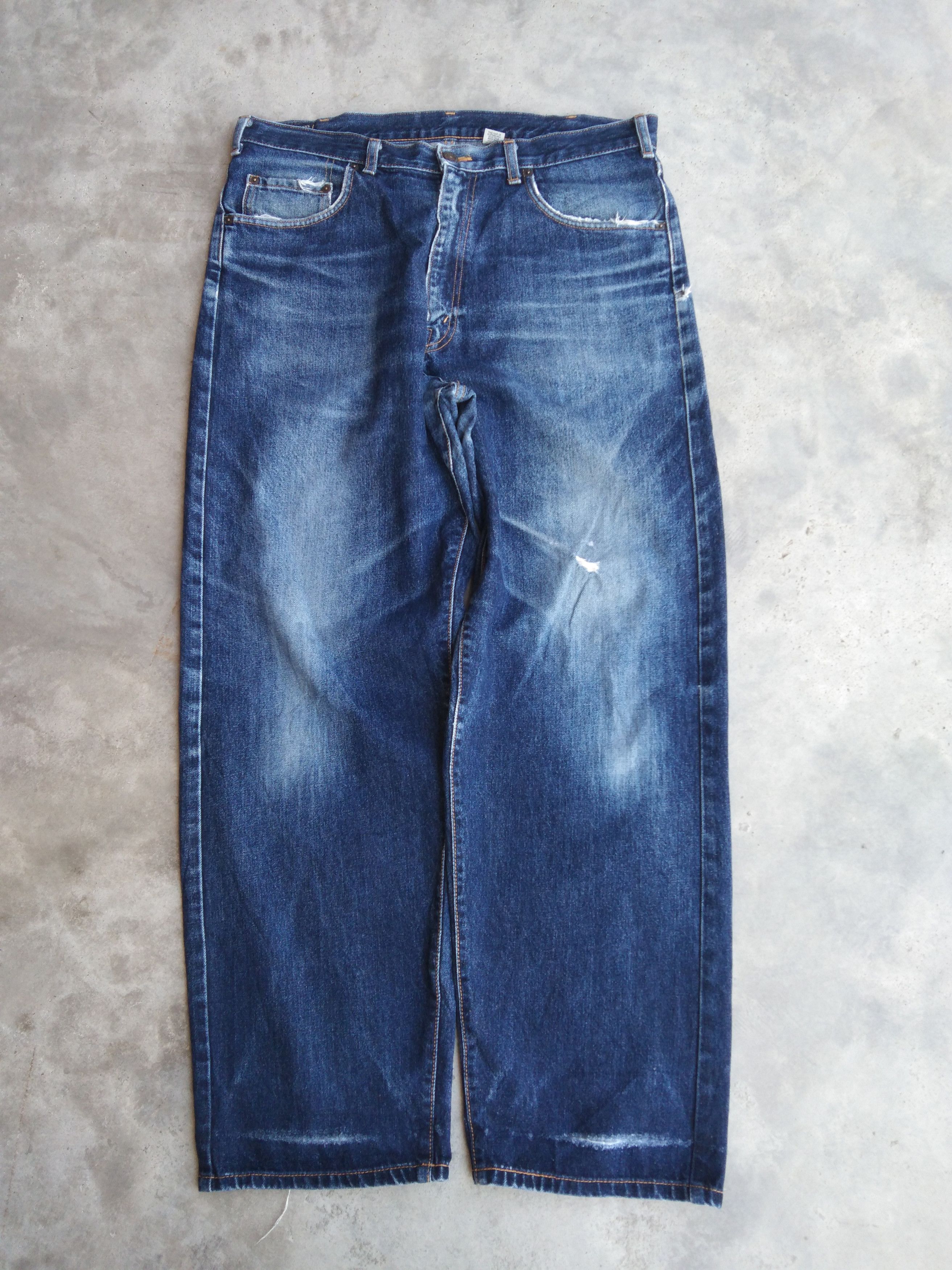 Japanese Brand Vintage Distressed Big John Loose Baggy Jeans 36x31 Size US 36 / EU 52 - 1 Thumbnail