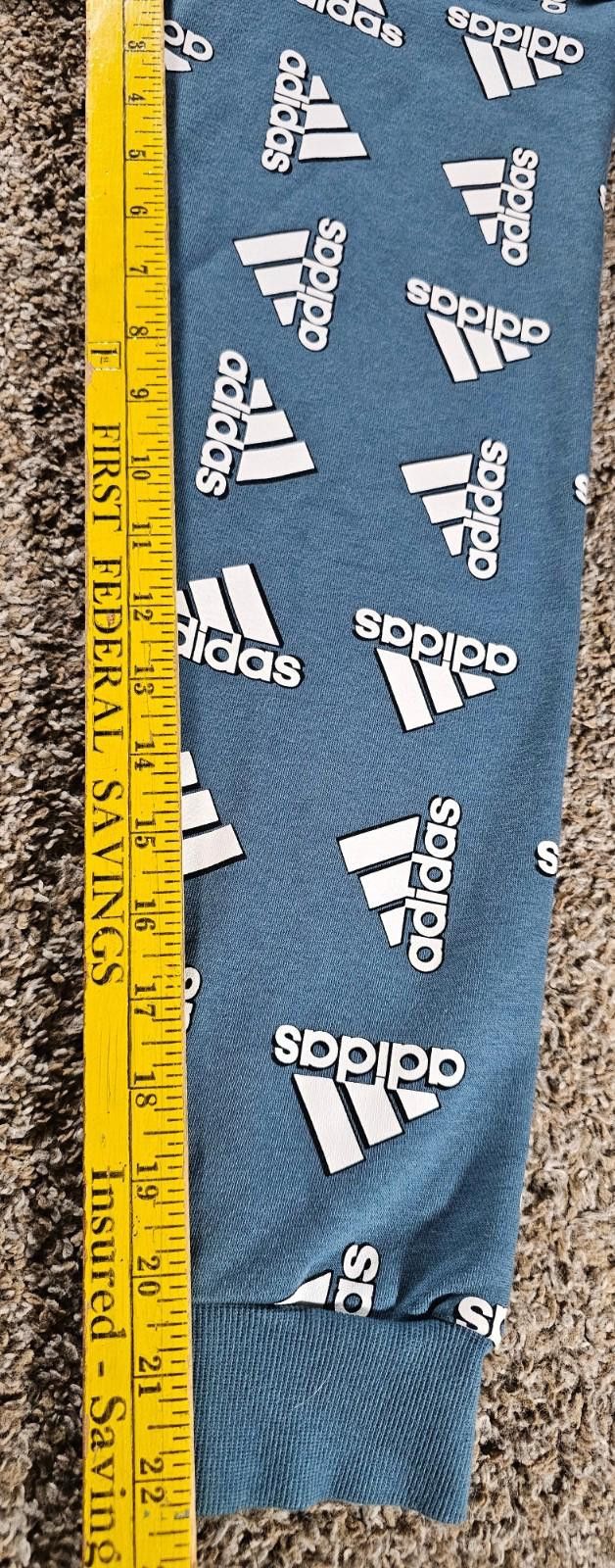 Adidas Adidas All Over Print blue Pullover Hoodie Sweatshirt Mens L Size US L / EU 52-54 / 3 - 7 Thumbnail