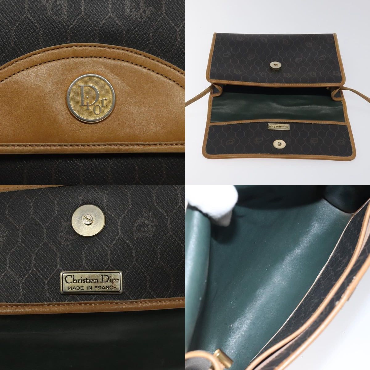 Dior DIOR Honeycomb Canvas Shoulder Bag Pvc Black Gold Size ONE SIZE - 11 Thumbnail
