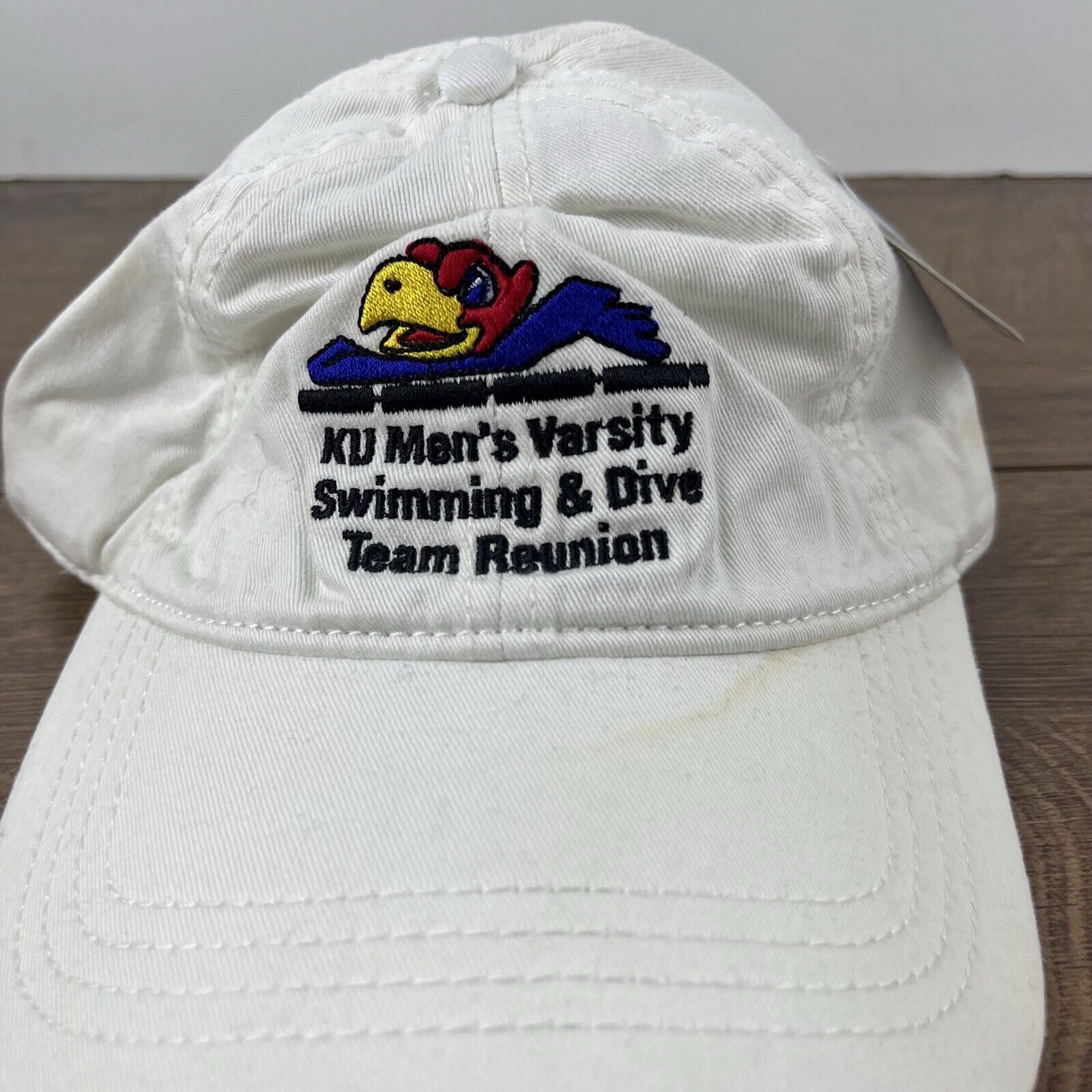 Other Kansas Jayhawks Swimming Dive Hat White Cap Hat Adjustable H Size ONE SIZE - 6 Thumbnail