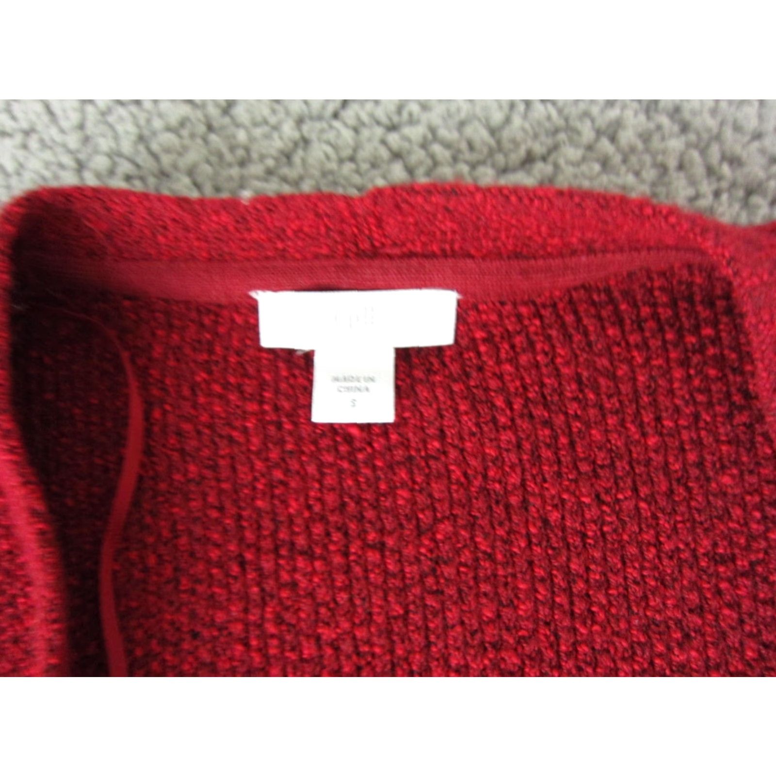 J. Jill VINTAGE J Jill Cardigan Sweater Open Red Small Womens Knit Open Cardigan Summer - (Note: Original lacks vintage; omit) Size S / US 4 / IT 40 - 3 Thumbnail