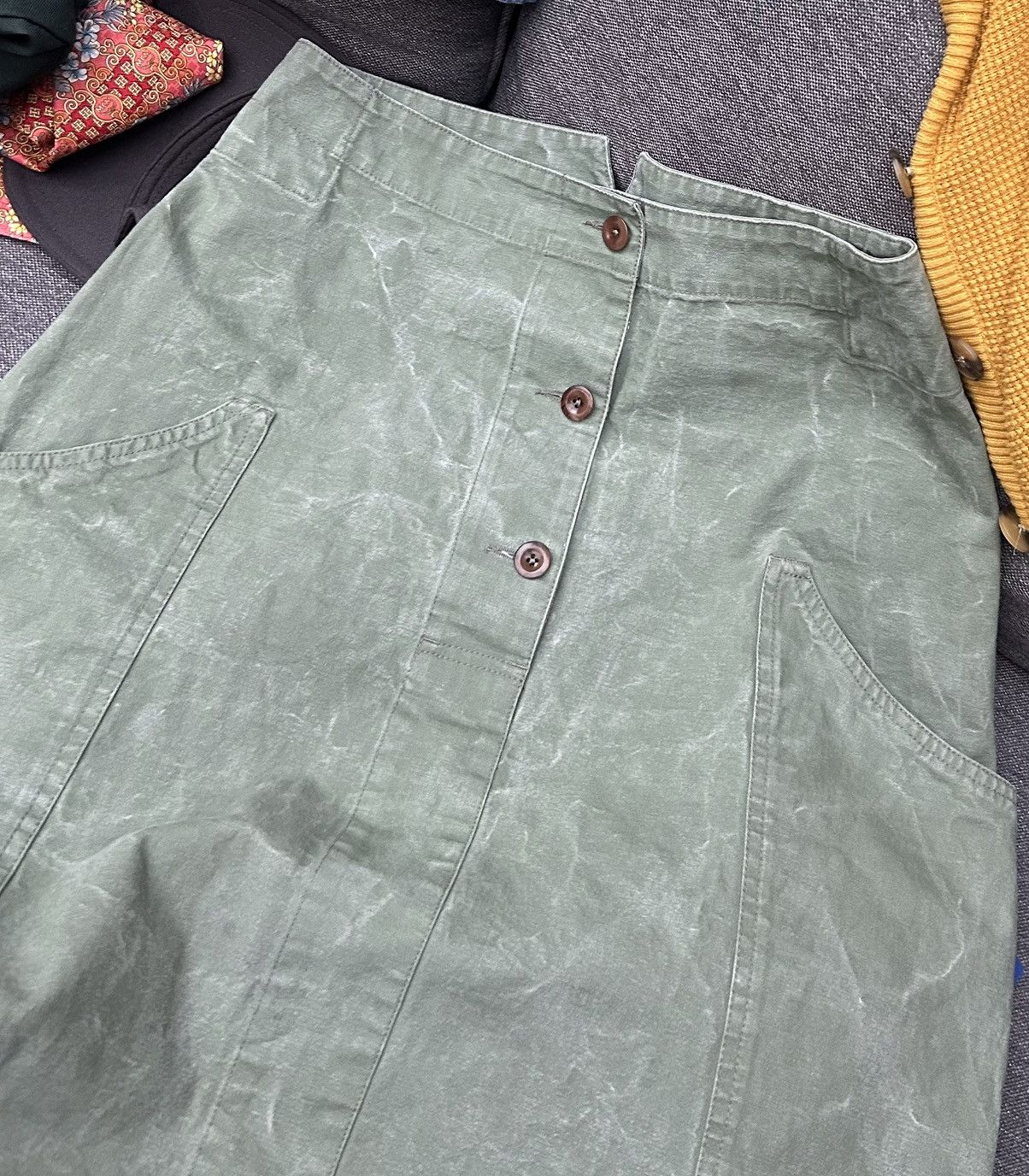 Margaret Howell MHL Margaret Howell Broken Drill Cotton Cinch Back Skirt Size 26" / US 2 / IT 38 - 4 Thumbnail