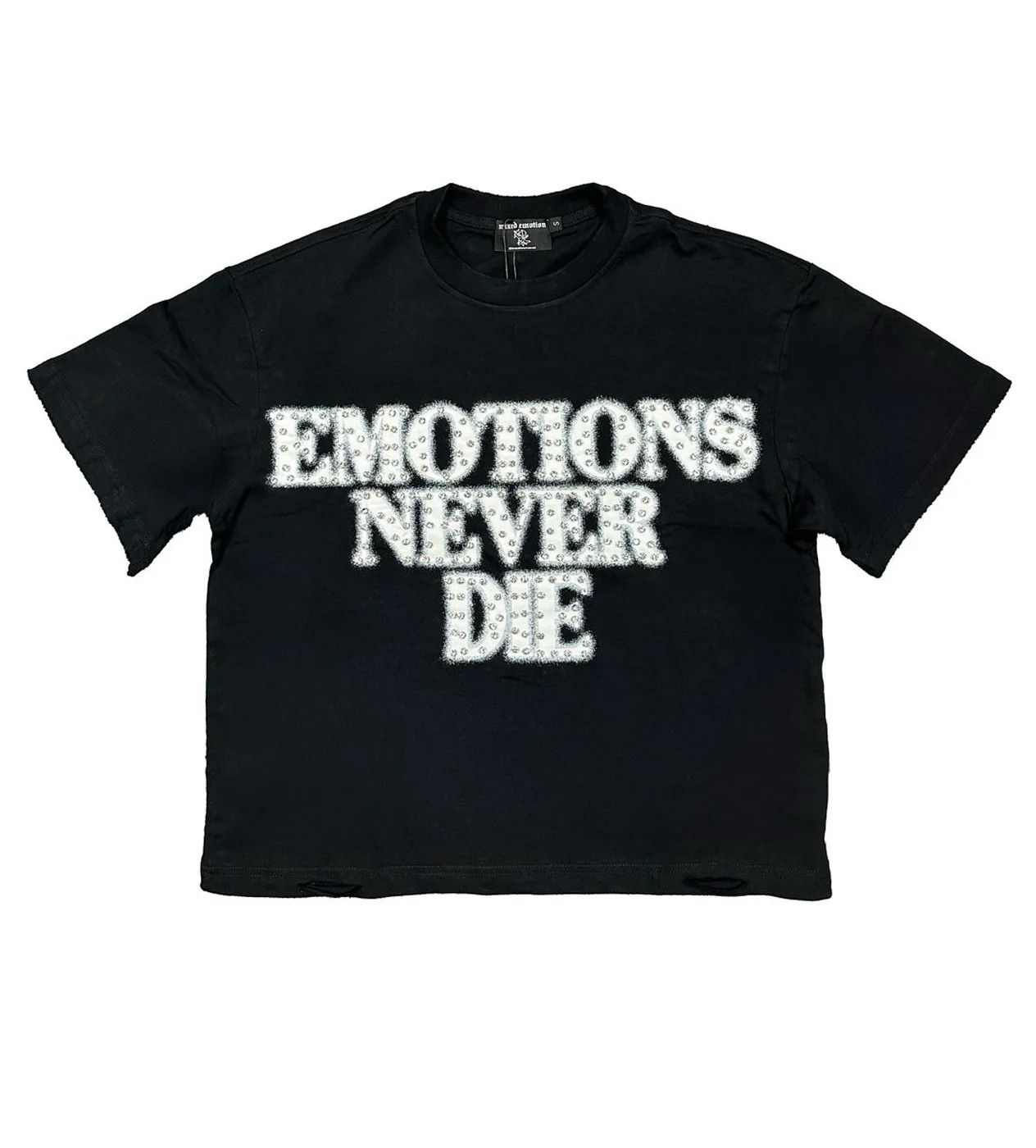 Other Mixed Emotions "End" Rhinestone Black & White Tee Size US XL / EU 56 / 4 - 1 Preview