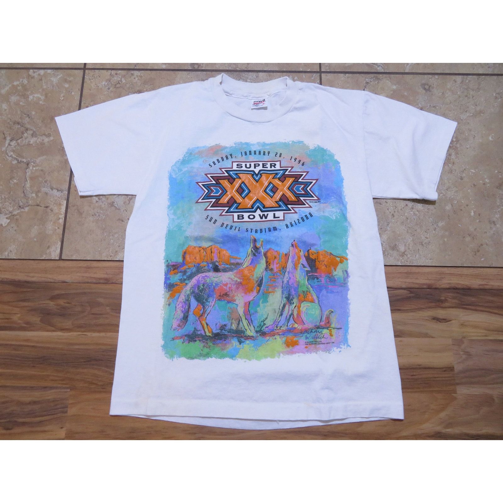 Anvil Super Bowl XXX 30 Sun Devil Stadium Tempe AZ T-shirt Sz M Size US M / EU 48-50 / 2 - 1 Thumbnail