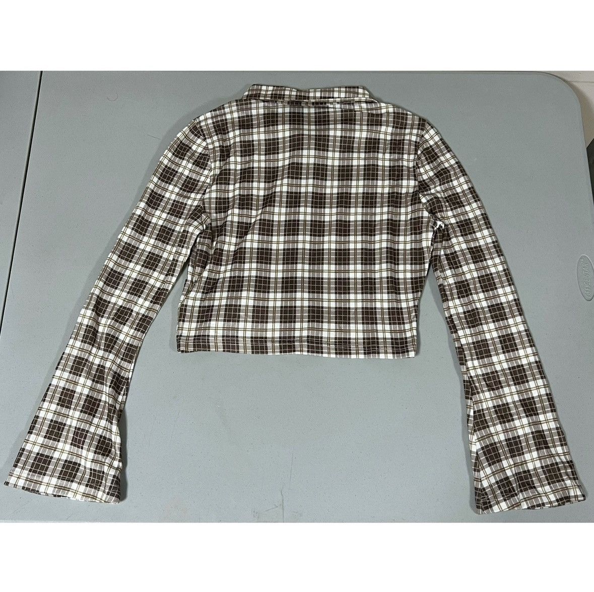 Vintage Plaid Collared Button-Down Long Sleeve Shirt Blouse Size M ✨ Size M / US 6-8 / IT 42-44 - 4 Thumbnail