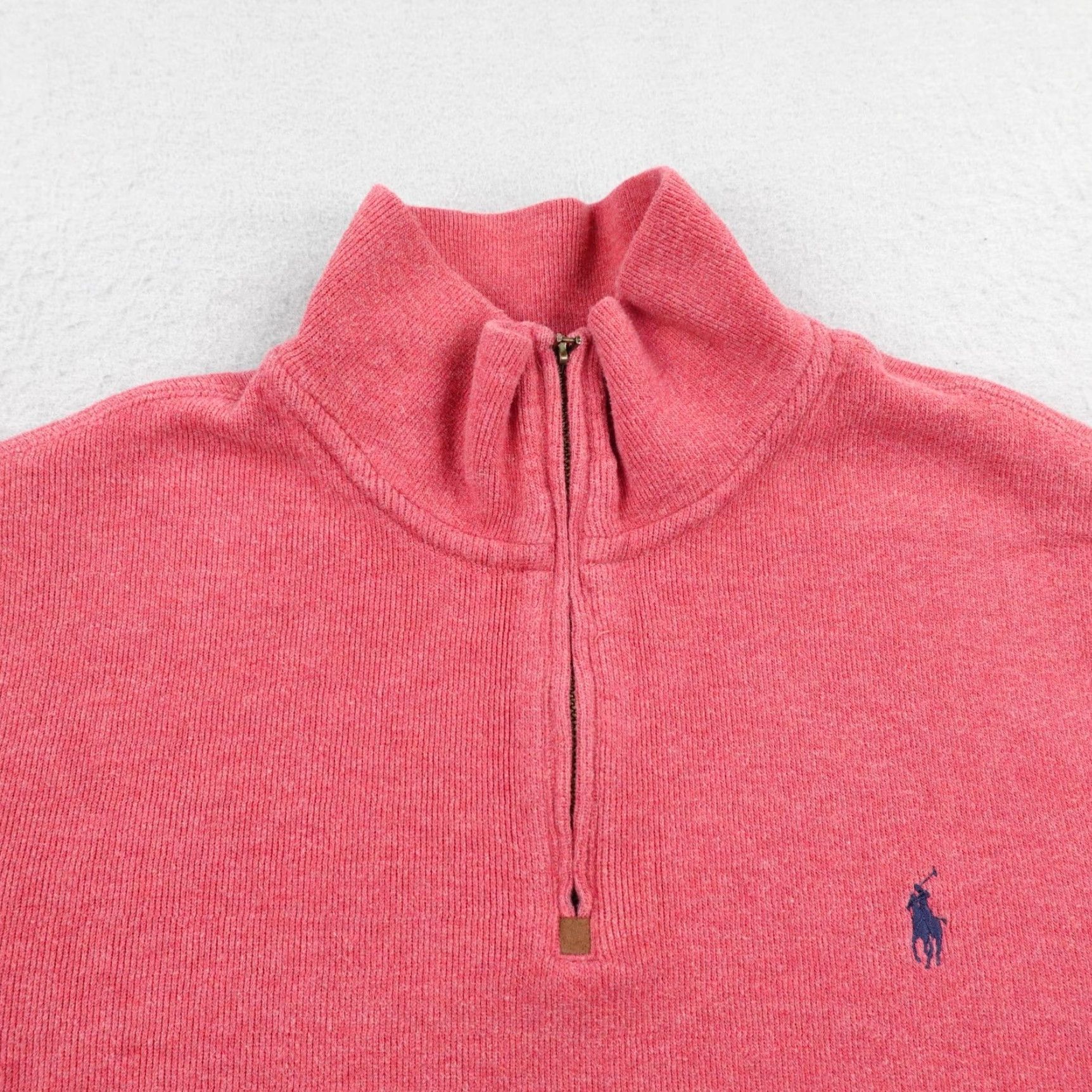 Polo Ralph Lauren Polo Ralph Lauren Sweater Mens Large Red 1/4 Zip Mock Neck Pullover Pony Logo Size US L / EU 52-54 / 3 - 2 Thumbnail