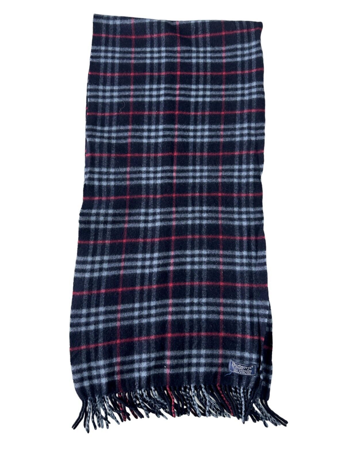 Burberry Burberrys Authentic Unisex Scarf Navy Blue 100% Cashmere Size ONE SIZE - 4 Thumbnail