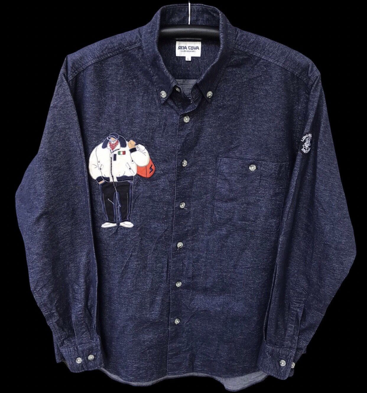 Designer × Japanese Brand SINO COVA Japan Designer Spell Out Embroidery Shirt Size US L / EU 52-54 / 3 - 2 Thumbnail