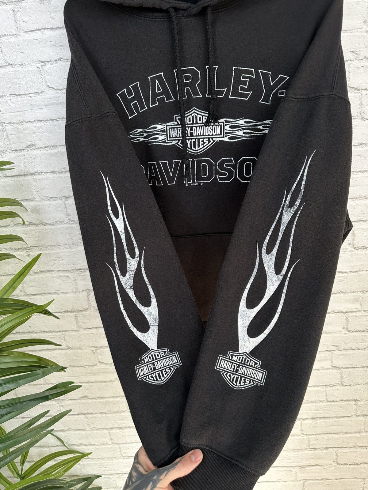 Harley Davidson (3XL) SICK FLAMES FADED Black Harley Davidson Hoodie Size US XXL / EU 58 / 5 - 4 Thumbnail