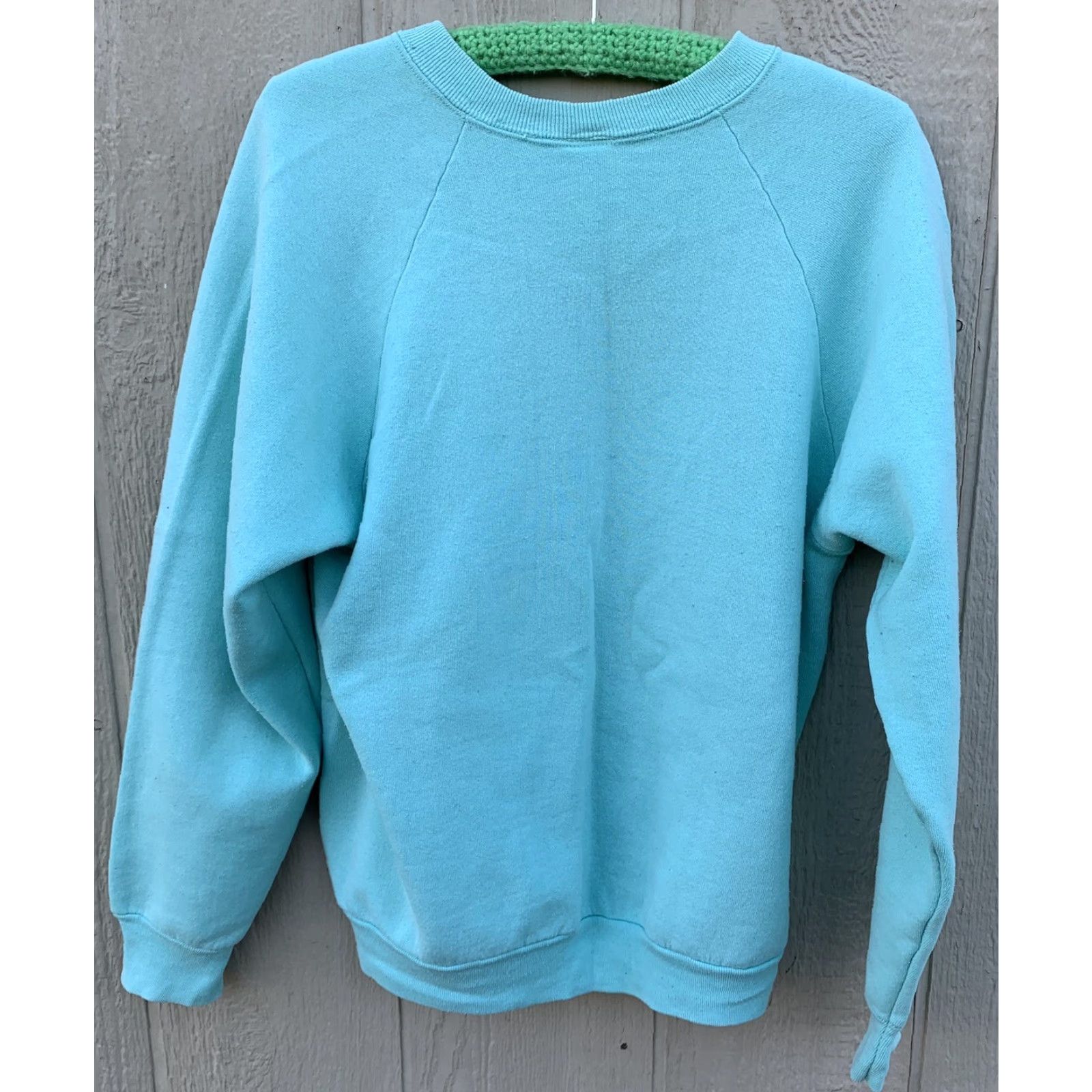 Vintage VINTAGE Lesal Wes Inc. Sweatshirt Raglan Green 90s Bear Butterfly Cat Kawaii Graphic Print Women L Size L / US 10 / IT 46 - 4 Thumbnail