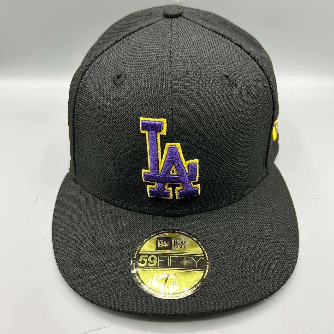 New Era Los Angeles LA Dodgers Hat Men 7 3/8 Black MLB Fitted Wool Size ONE SIZE - 1 Thumbnail
