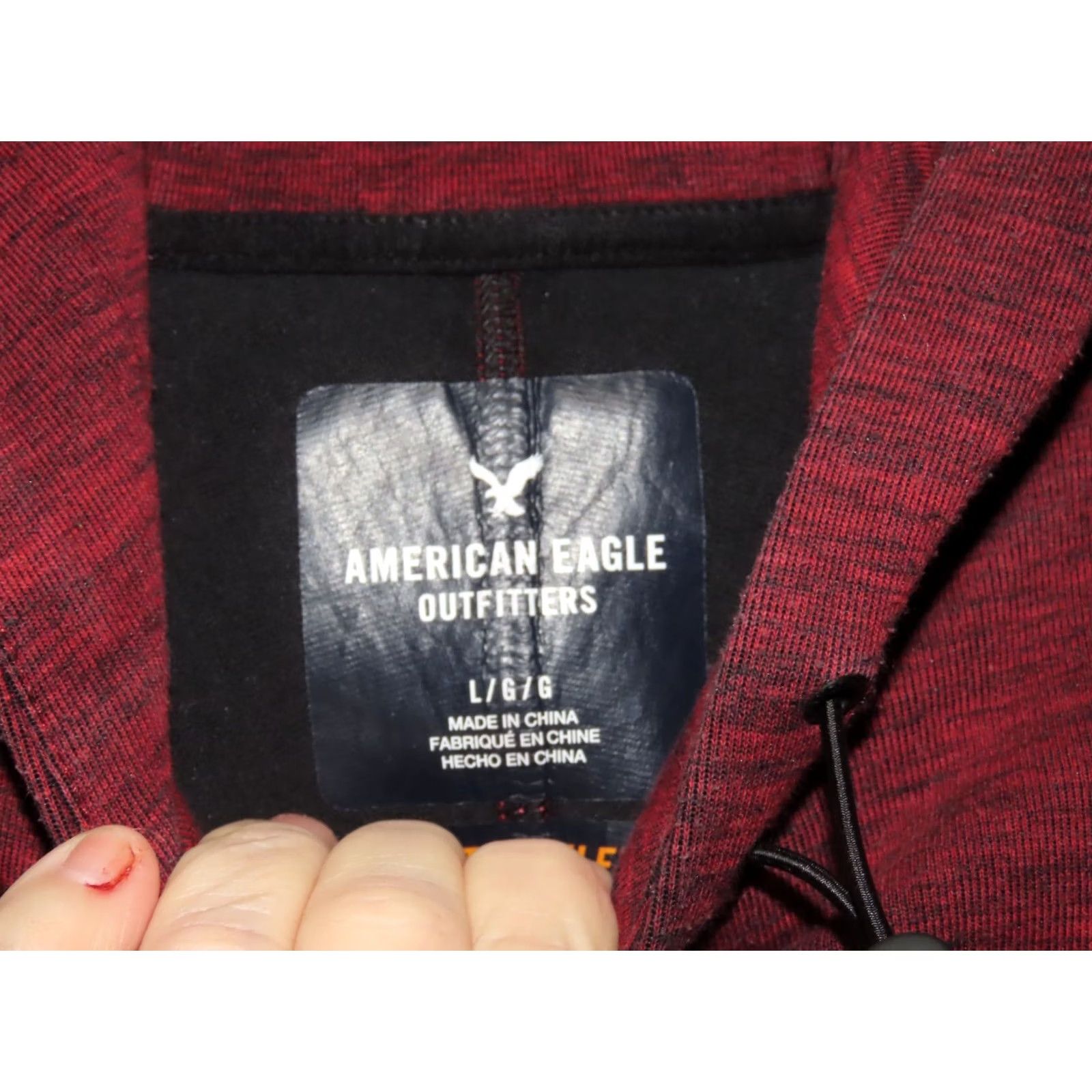 American Eagle Outfitters American Eagle Activeflex Pullover Hoodie Men's L Burgundy Red Zippered Pockets Mock Neck Long Sleeve Modern Activewear Shirt Size US L / EU 52-54 / 3 - 5 Thumbnail