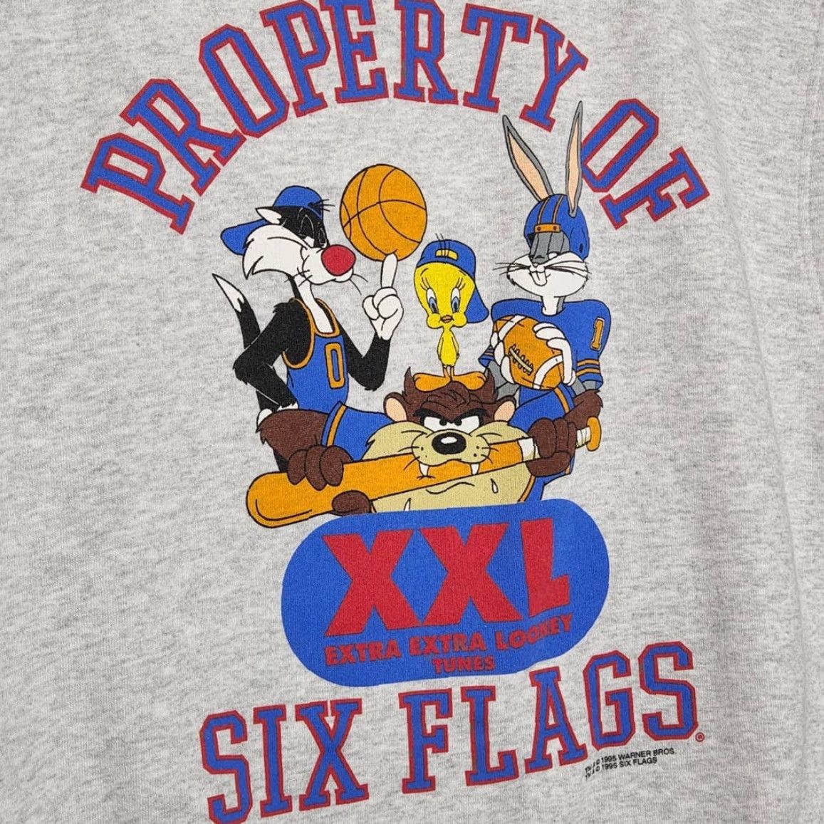 Vintage VINTAGE Looney Tunes Warner Bros Six Flags 90s Sleeveless Sweatshirt XXL Gray Unisex Adults Pullover Sweatshirt 2XL Size US XXL / EU 58 / 5 - 6 Thumbnail