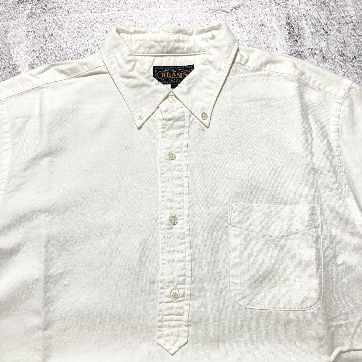 Beams Plus 🇯🇵 2000s Beams Plus Japan Oxford Halfbutton Shirt White Size US L / EU 52-54 / 3 - 6 Thumbnail